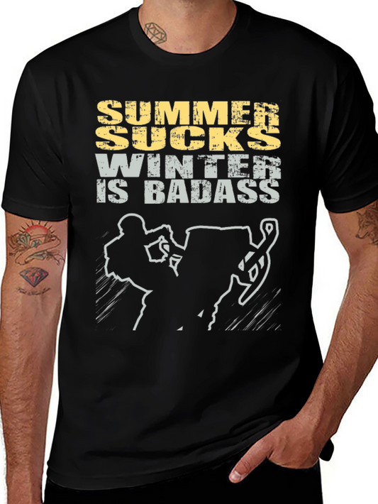 Summer Sucks Winter is Badass Graphic Tee