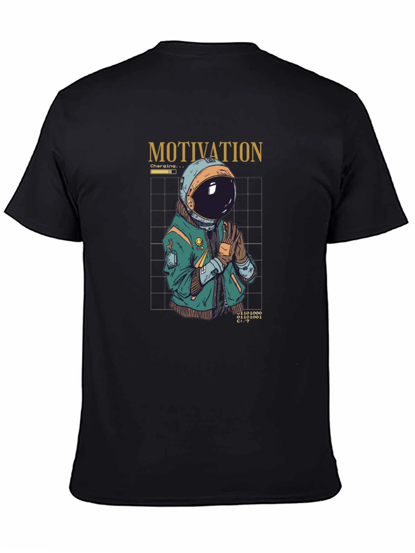 Motivation Astronaut Graphic T-Shirt - Black