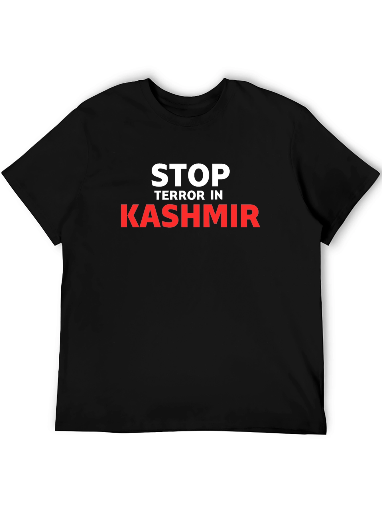 Stop Terror in Kashmir Black Graphic Tee