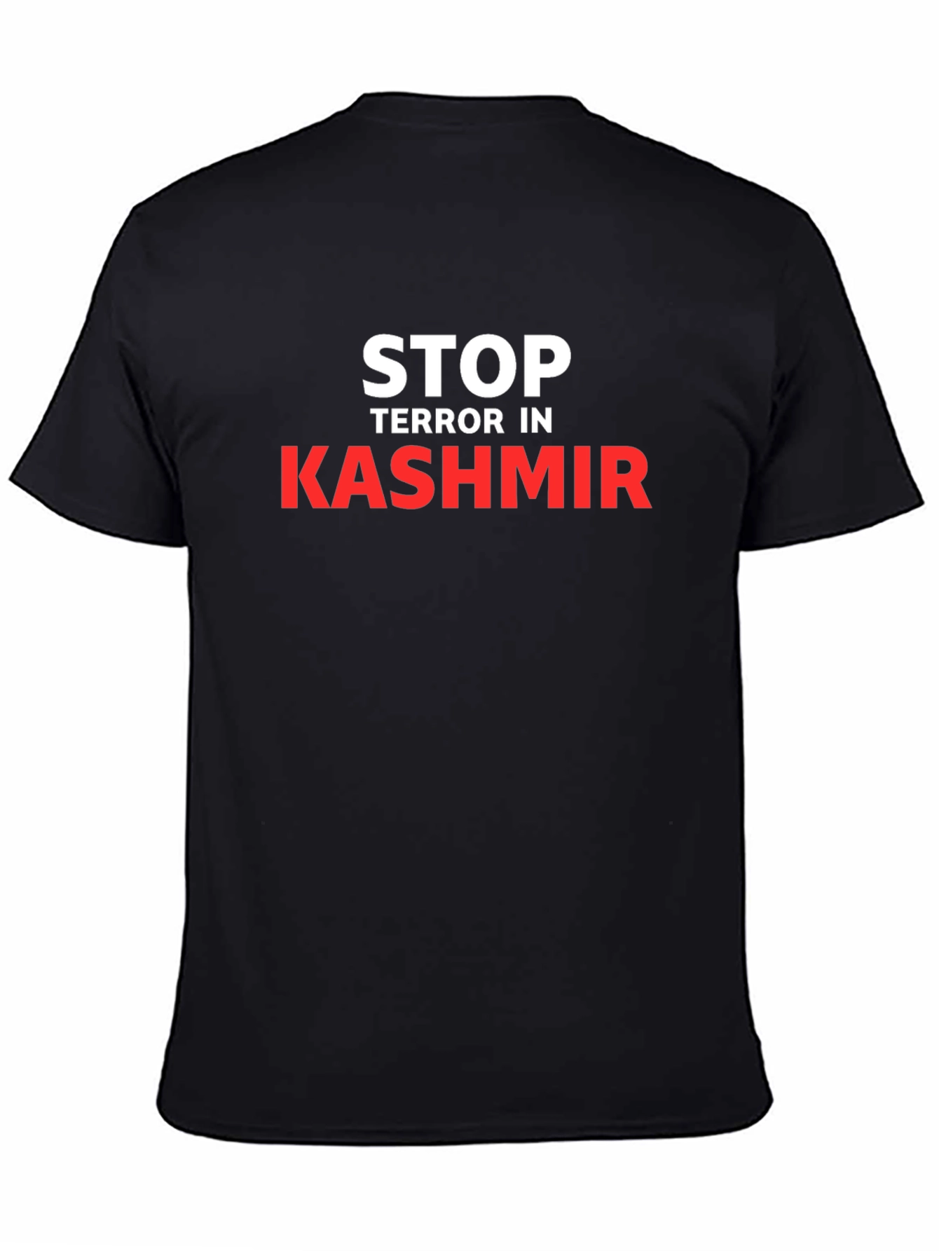 Stop Terror in Kashmir Black Graphic Tee