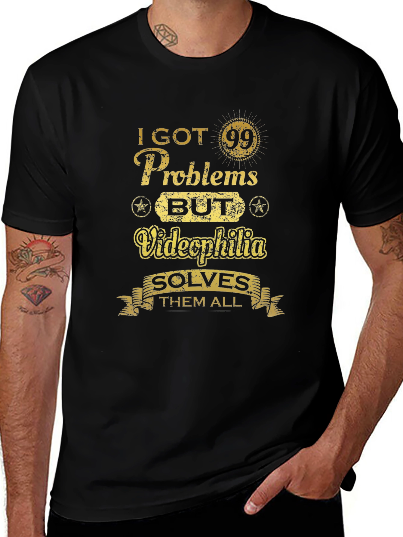 Funny Videophilia Solves Graphic T-Shirt