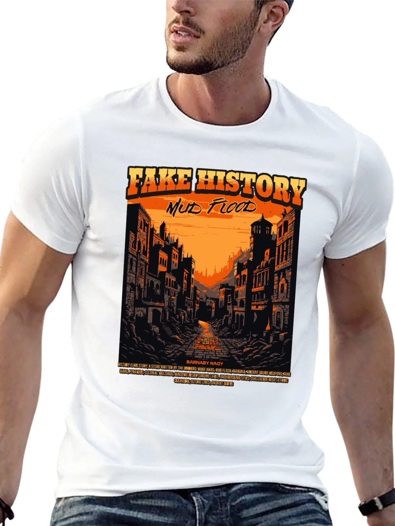 Fake History Mud Flood Graphic Tee