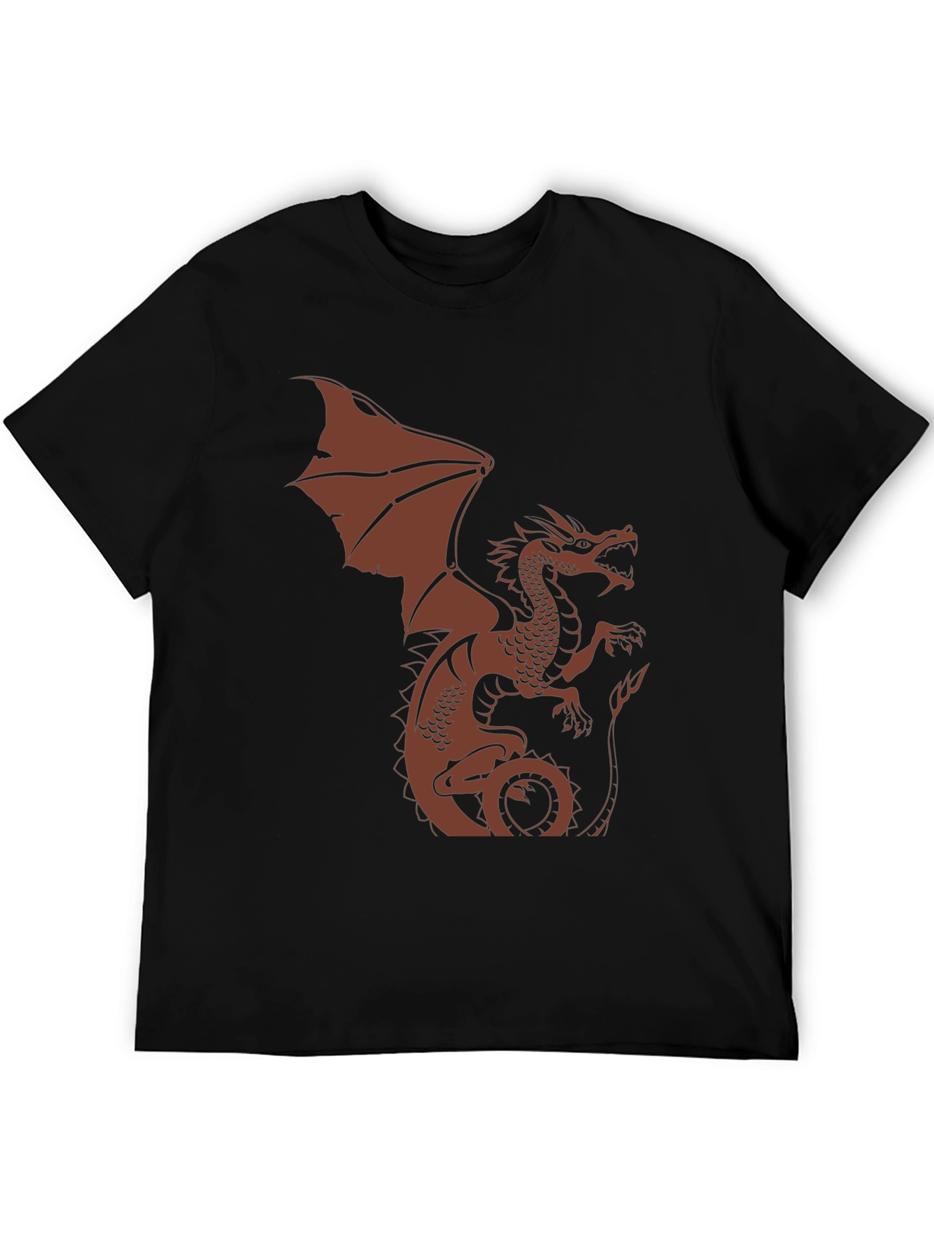 Dragon Graphic Print Mens Black T-Shirt