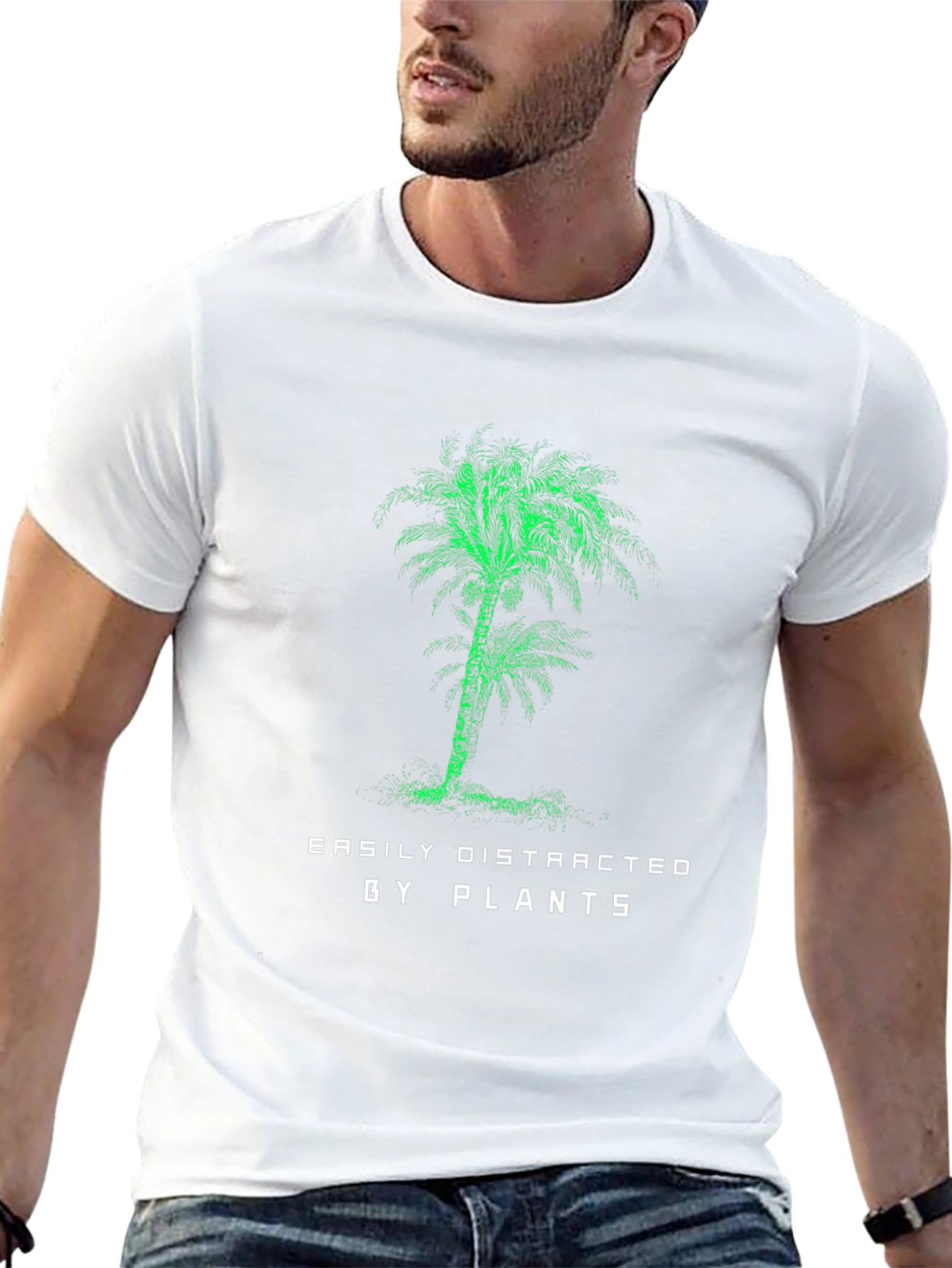Easily Distracted by Plants Palm Tree Graphic T-Shirt