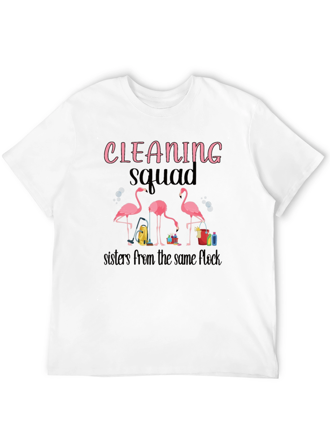 Cleaning Squad Flamingo Graphic T-Shirt