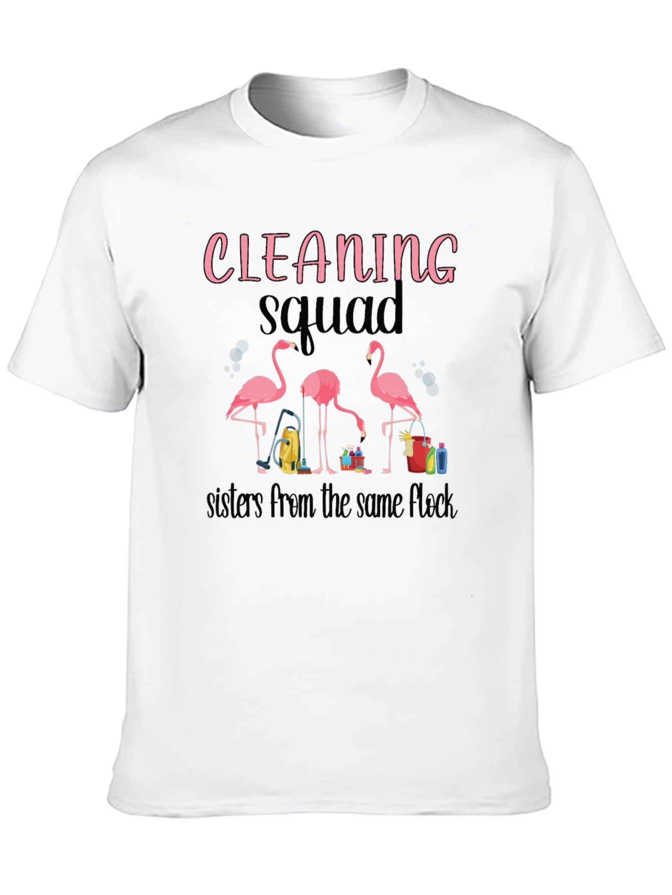 Cleaning Squad Flamingo Graphic T-Shirt