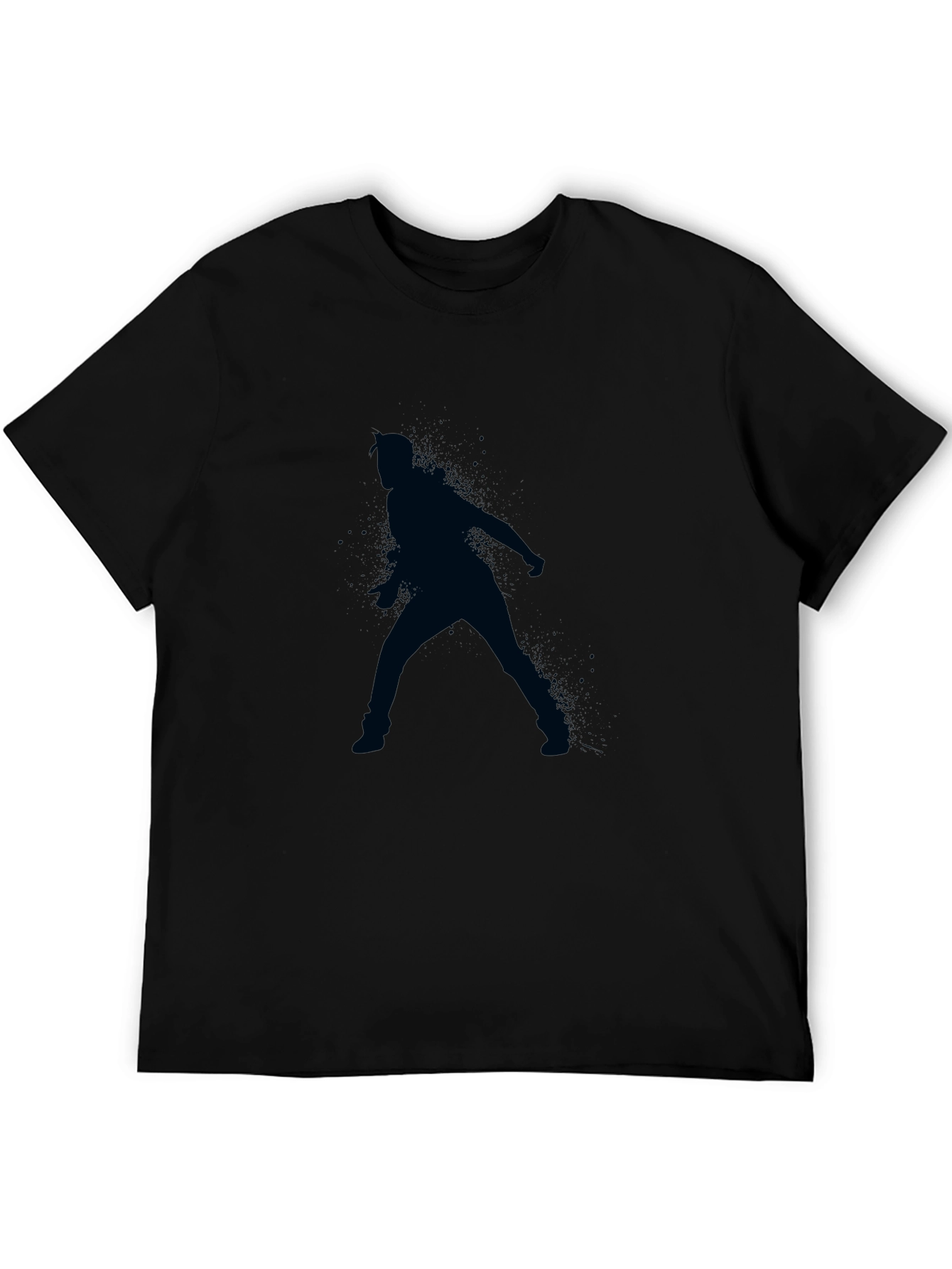 Black T-Shirt with Dancer Silhouette Print