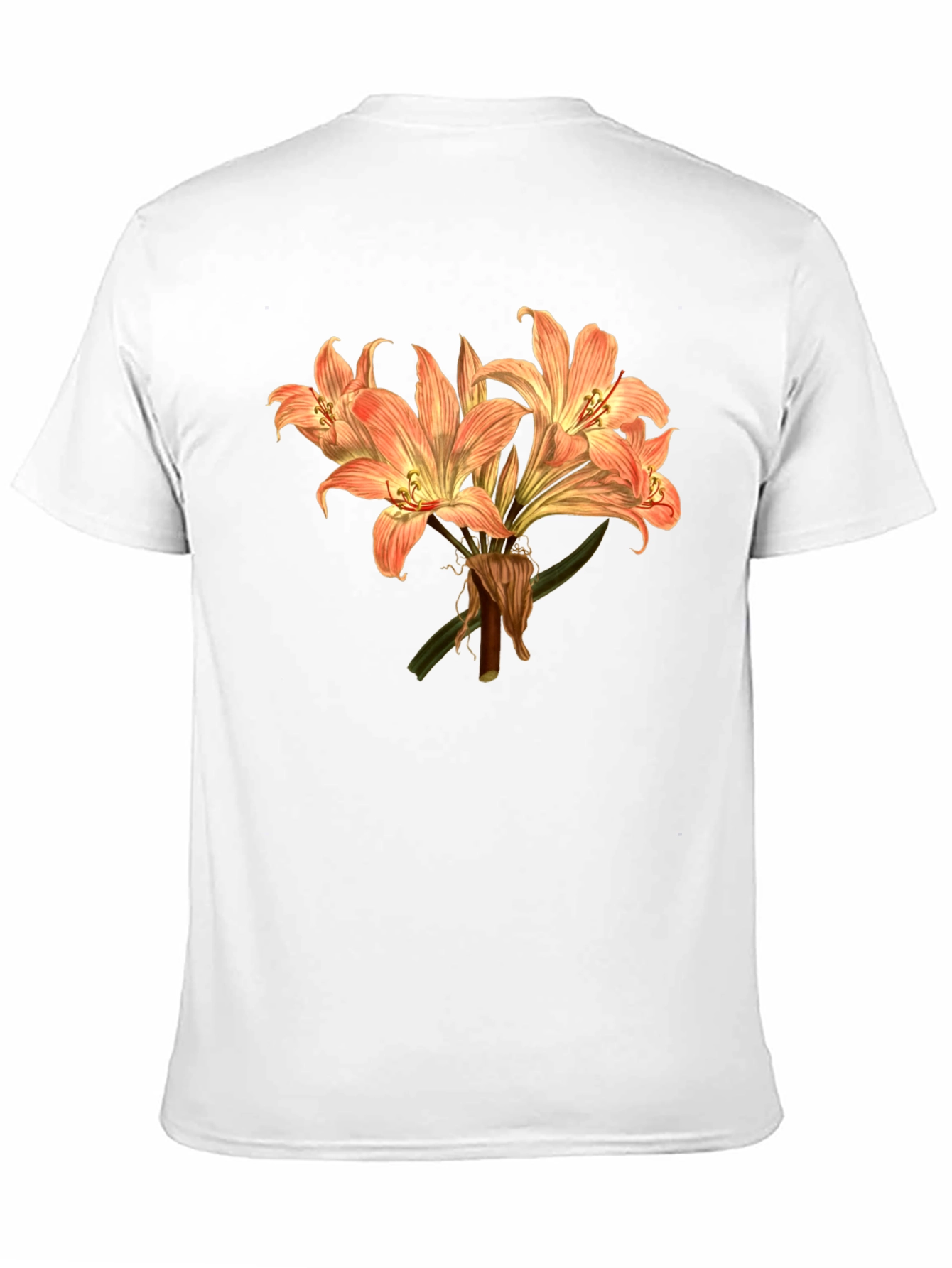 Floral T-Shirt Botanical Print Mens Black Tee