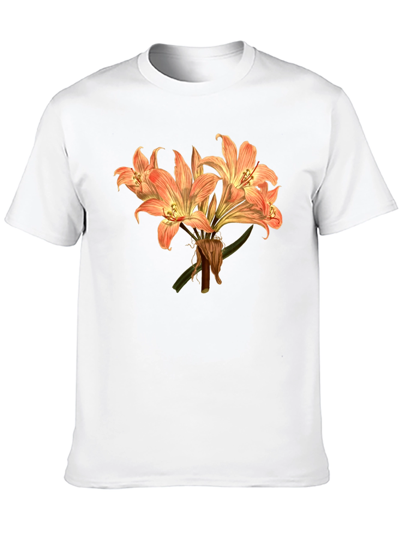 Floral T-Shirt Botanical Print Mens Black Tee