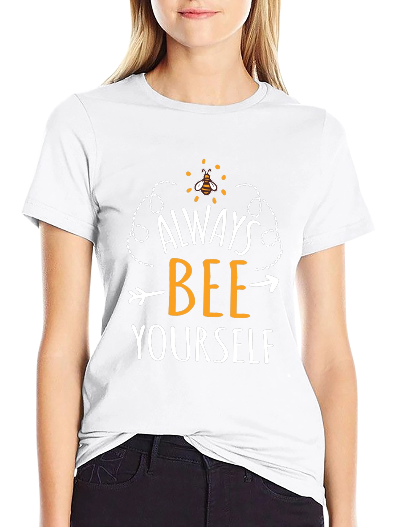 Always Bee Yourself Graphic Tee - Black Cotton T-Shirt
