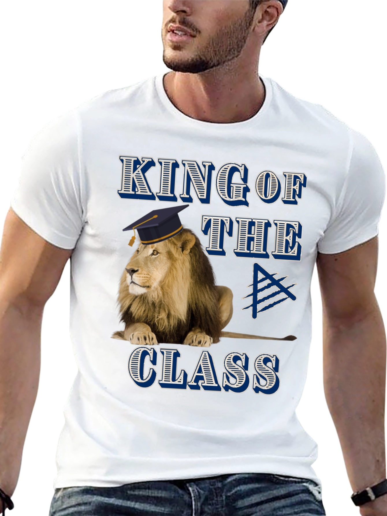 King of the Class Lion Graphic T-Shirt