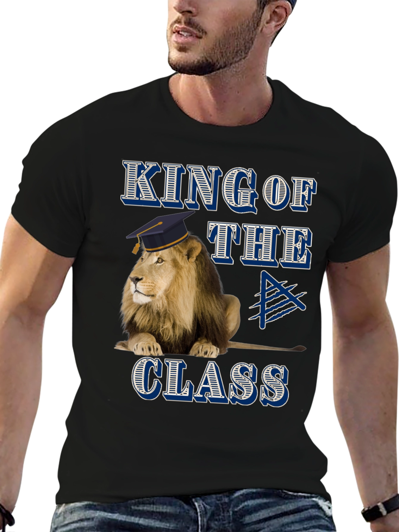 King of the Class Lion Graphic T-Shirt
