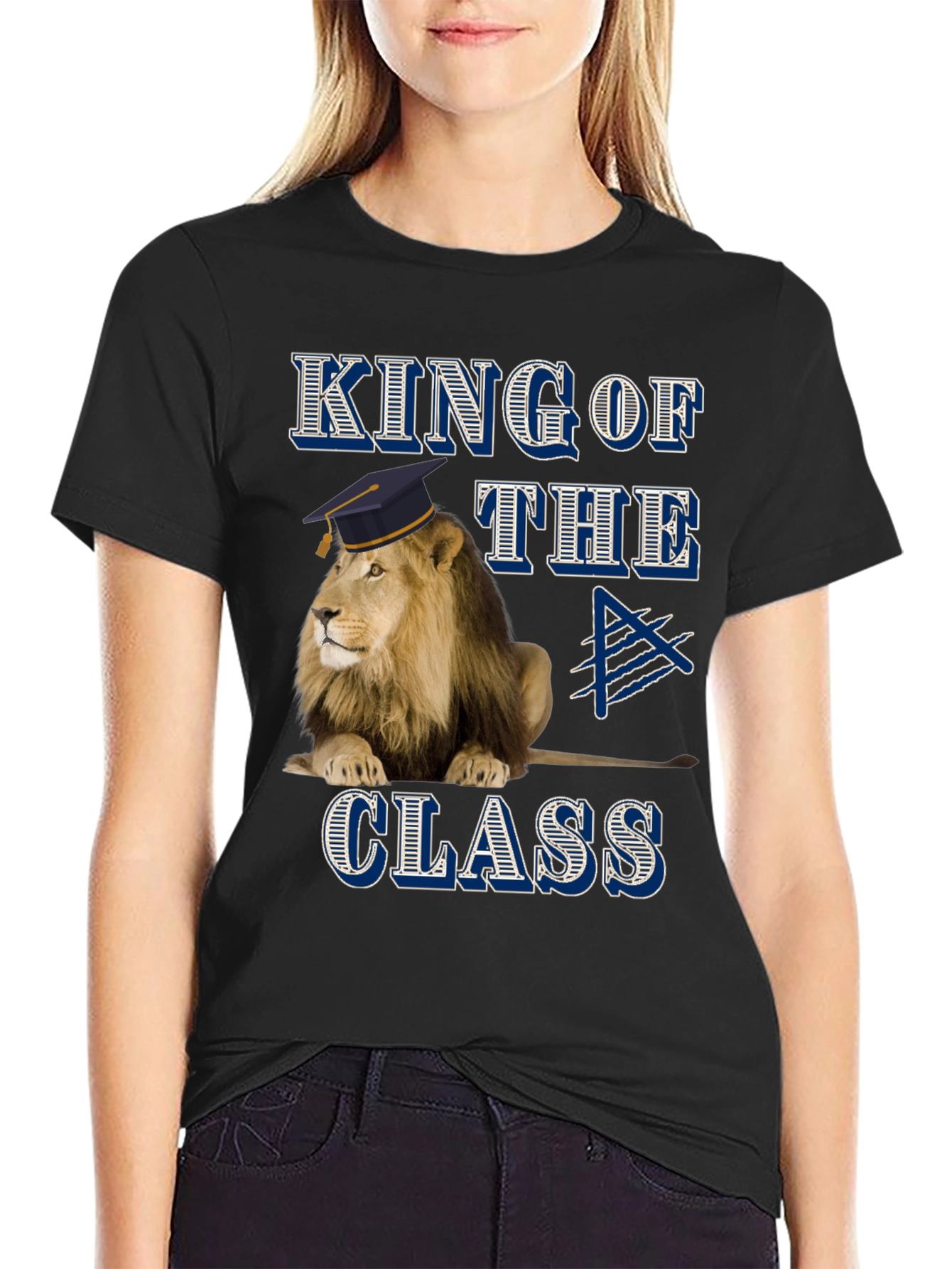 King of the Class Lion Graphic T-Shirt