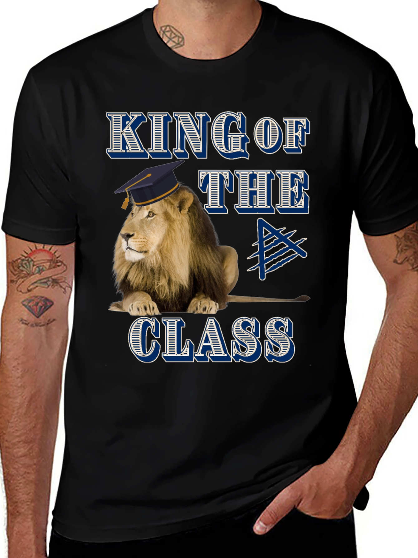 King of the Class Lion Graphic T-Shirt