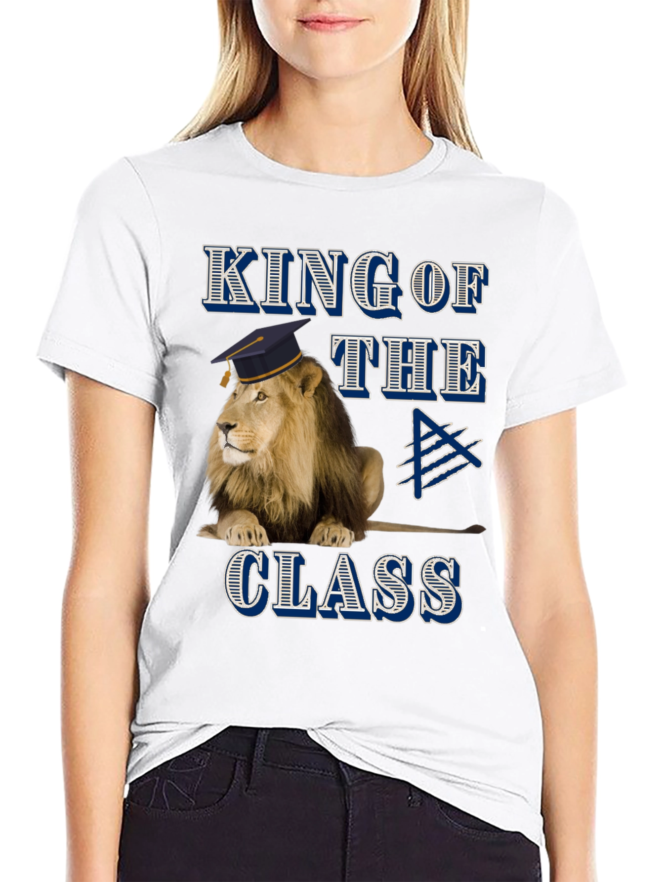 King of the Class Lion Graphic T-Shirt