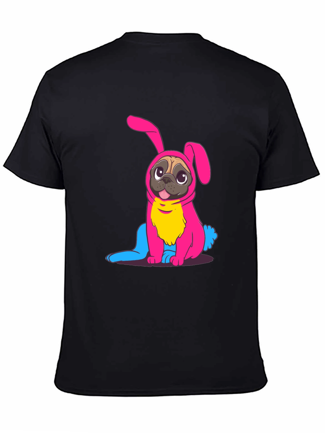 Bunny Pug Graphic Tee - Black