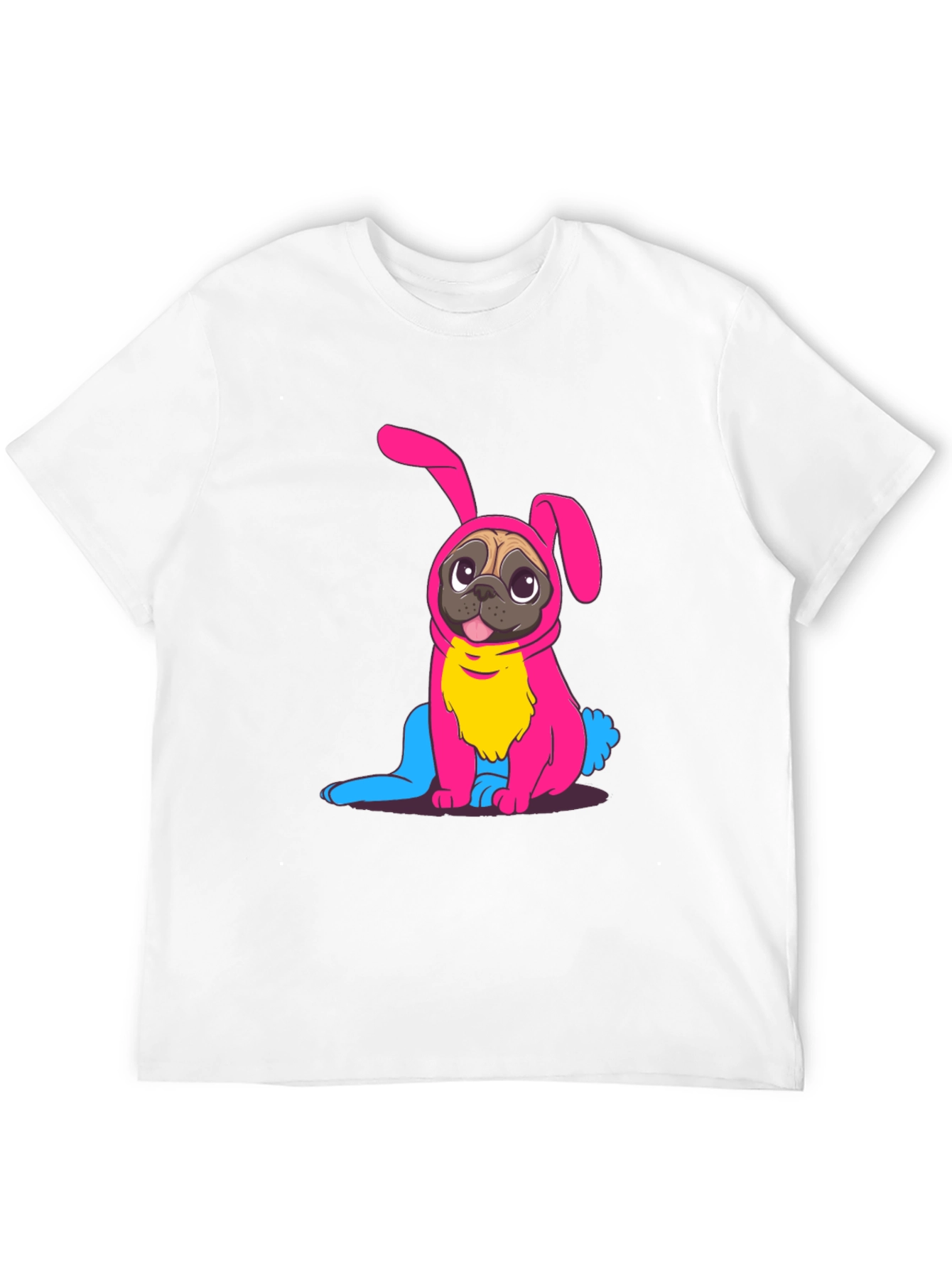 Bunny Pug Graphic Tee - Black