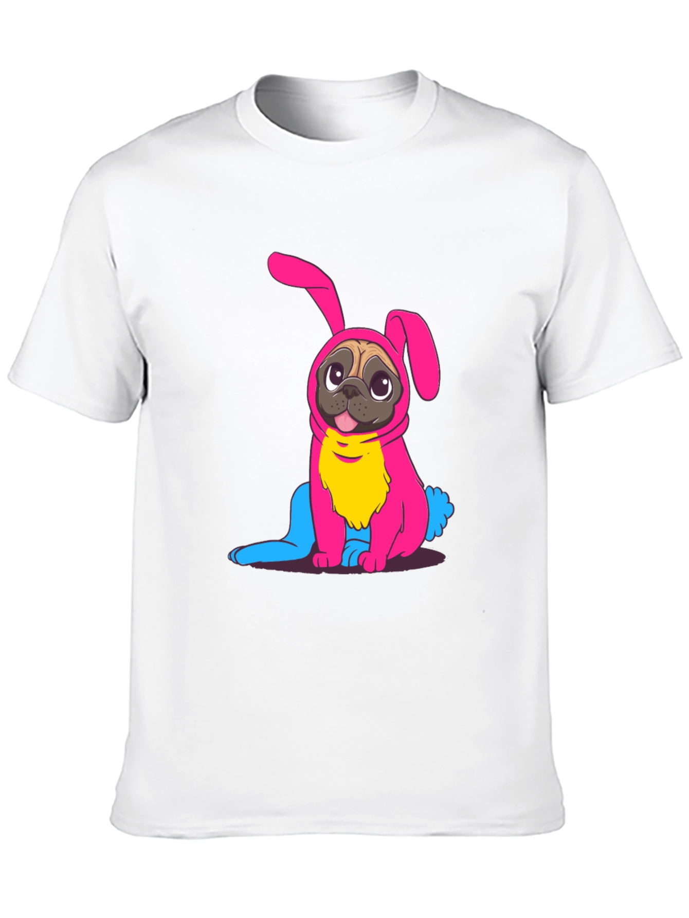 Bunny Pug Graphic Tee - Black