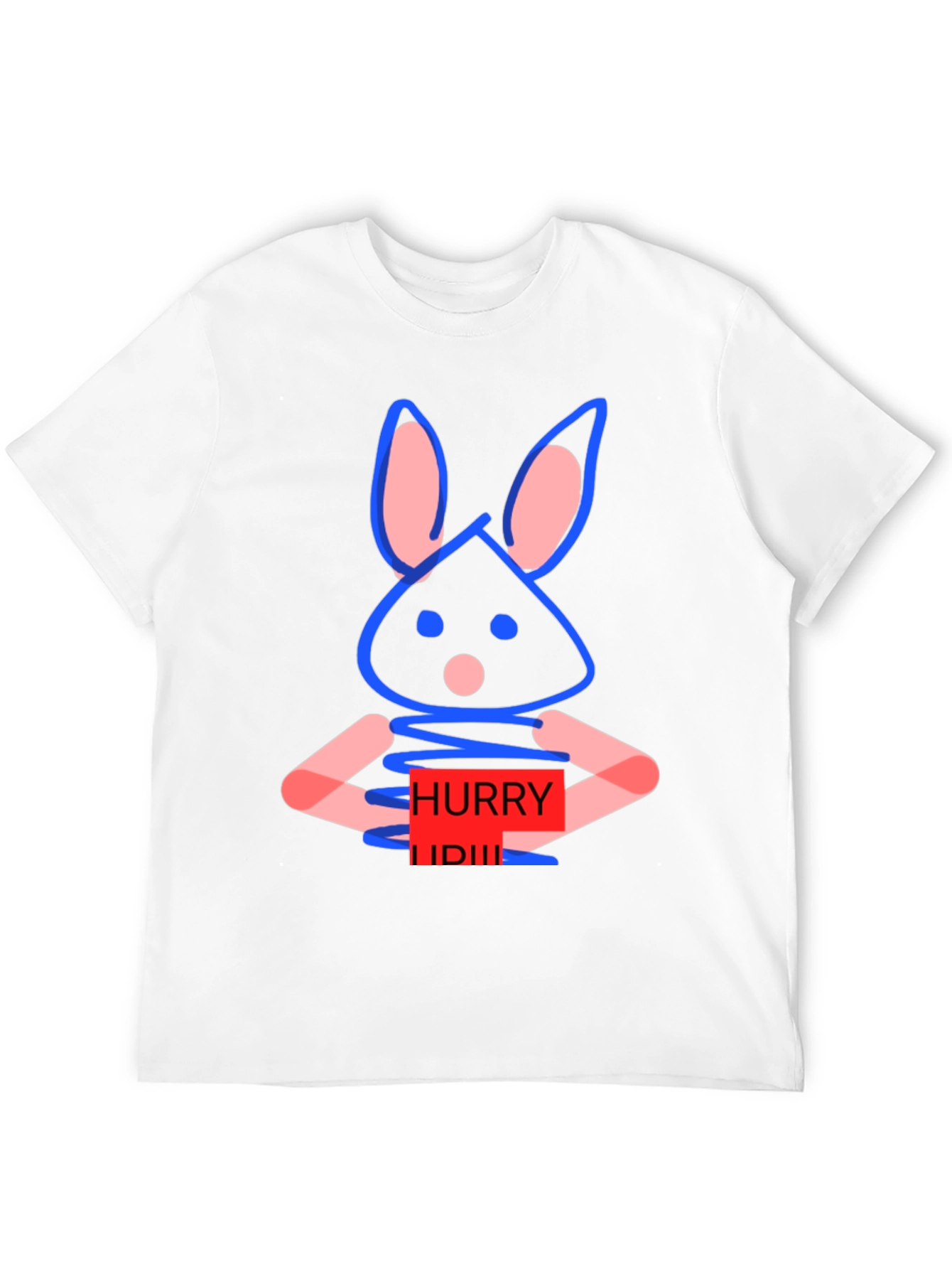 Whimsical Bunny Graphic Tee - Hurry Up! Design