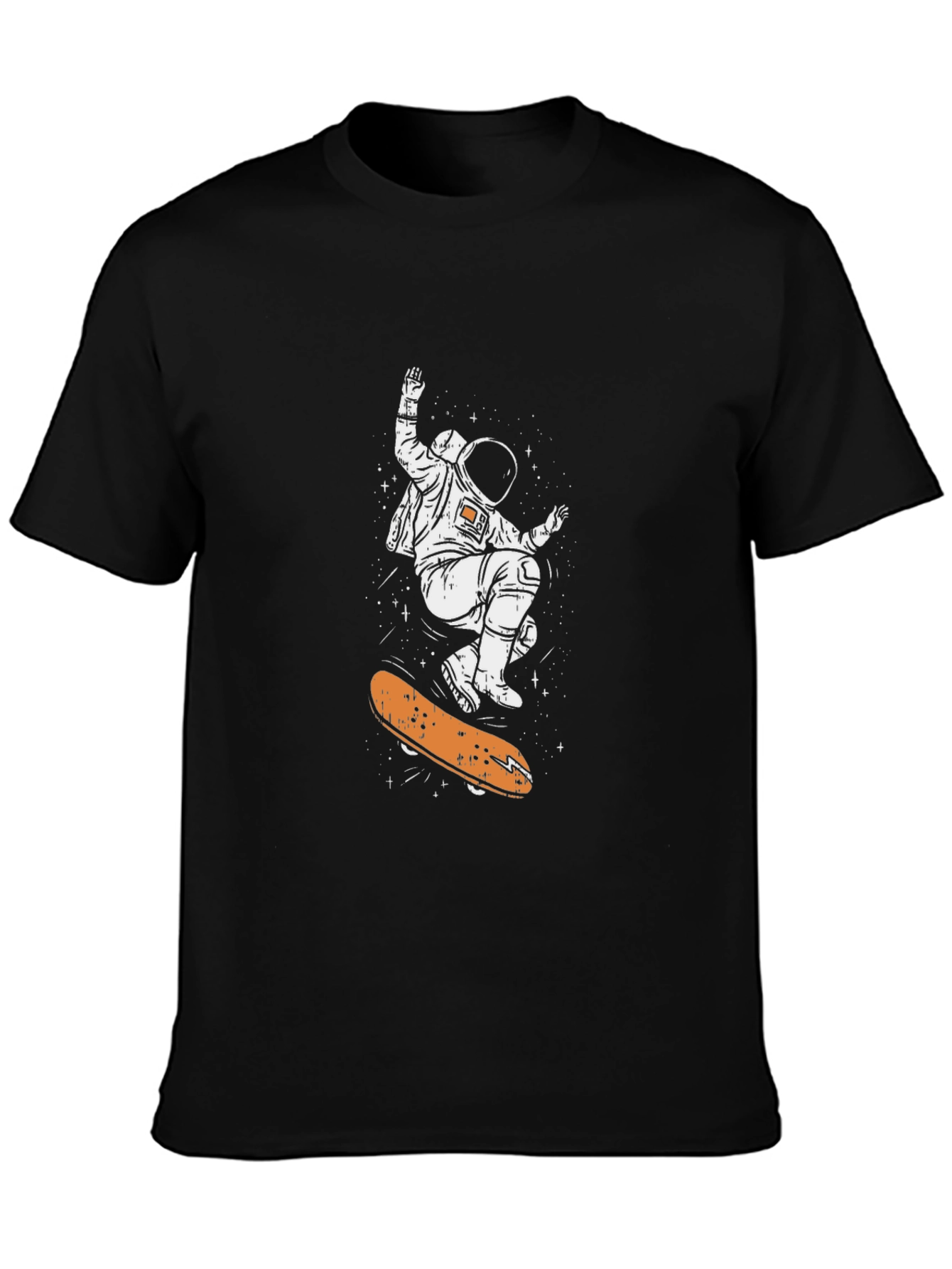 Astronaut Skateboard Graphic Tee - Cool Space Design