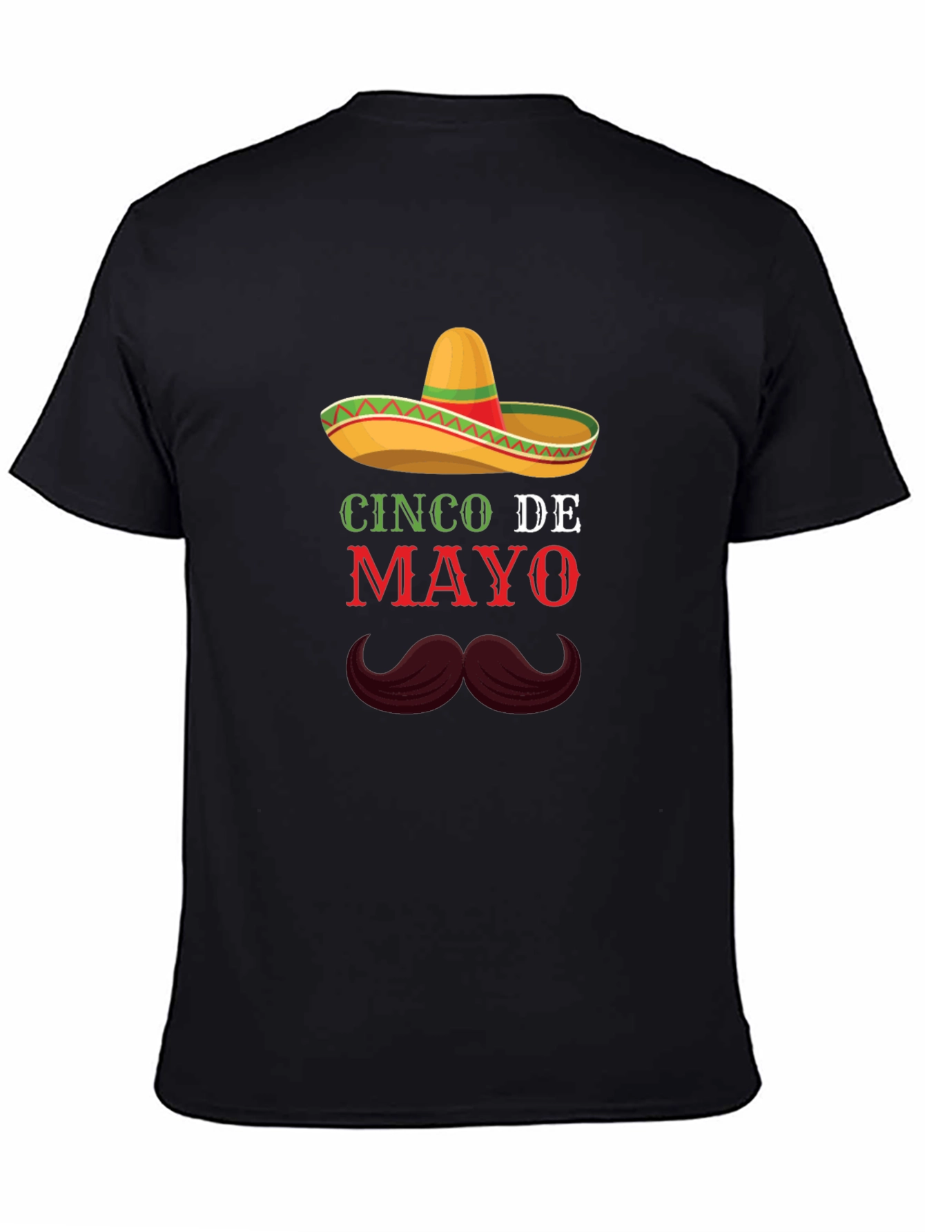 Cinco De Mayo T-Shirt - Sombrero & Mustache