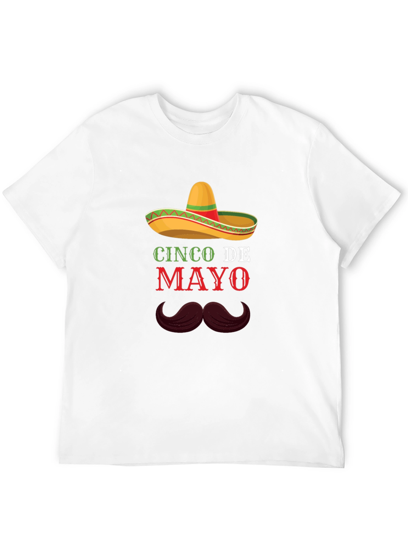 Cinco De Mayo T-Shirt - Sombrero & Mustache