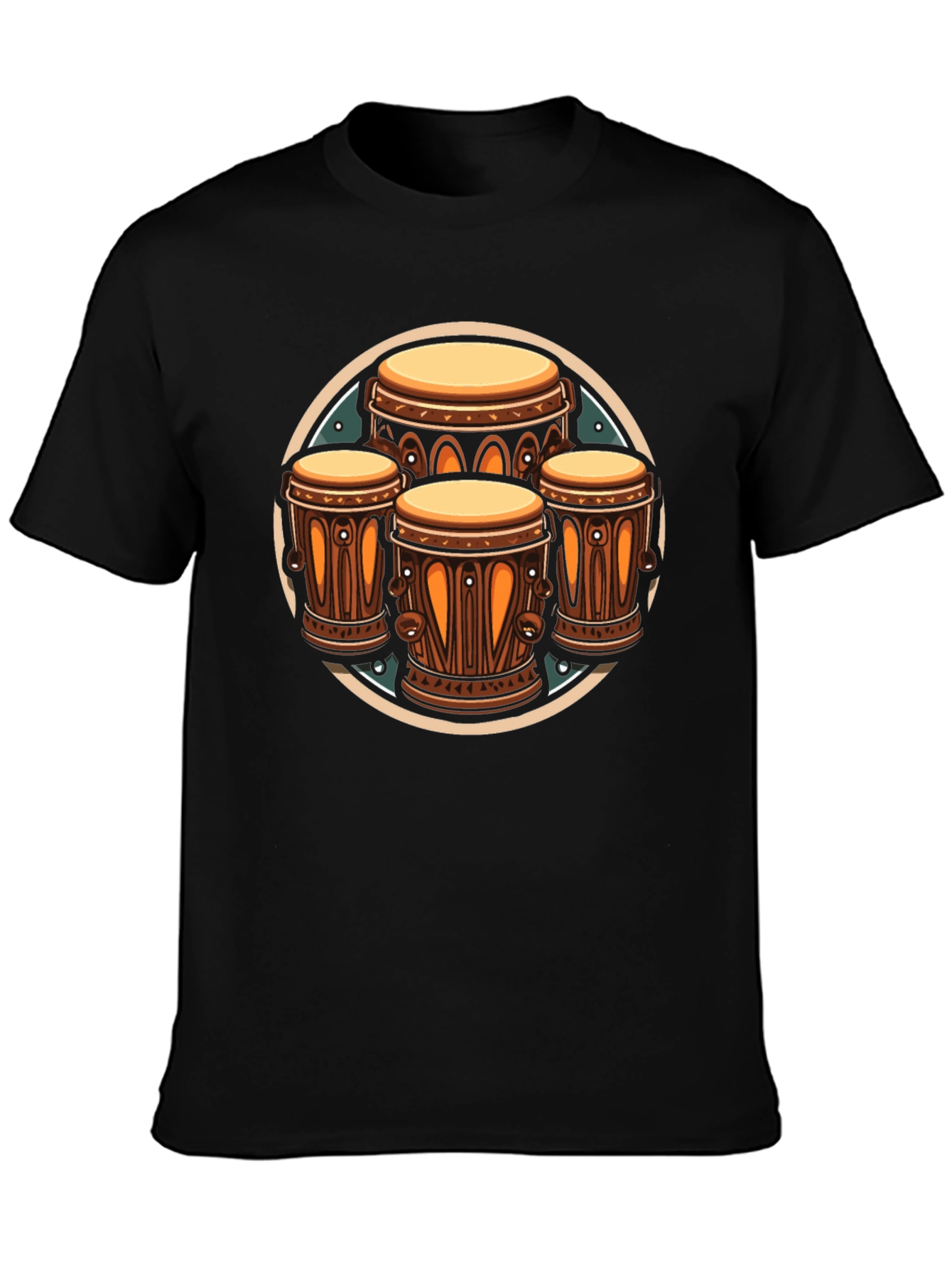 Conga Drums Graphic Black T-Shirt