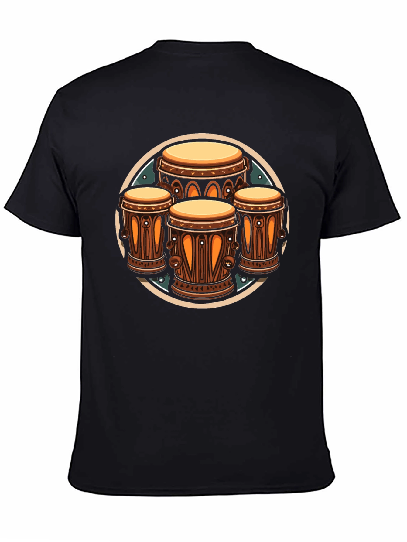 Conga Drums Graphic Black T-Shirt