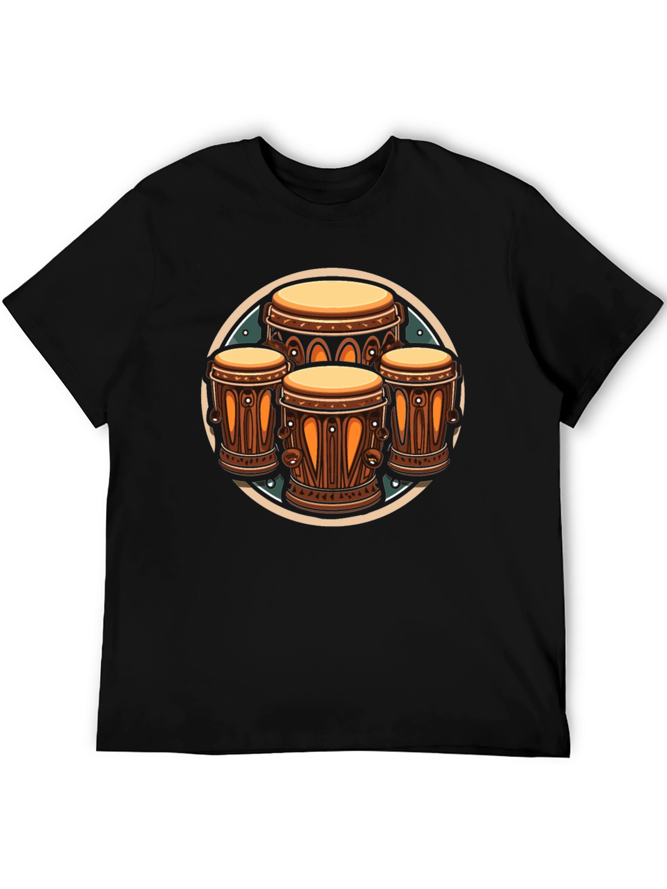 Conga Drums Graphic Black T-Shirt