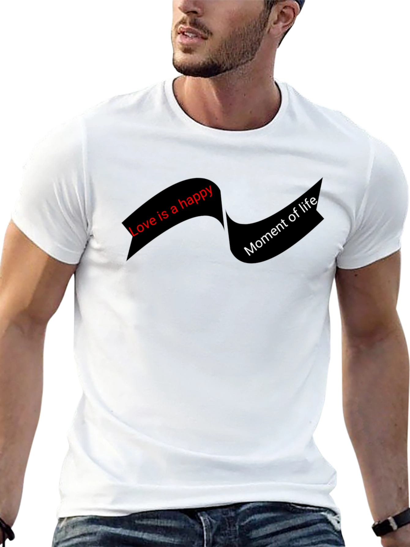 Happy Life Graphic Tee - Black