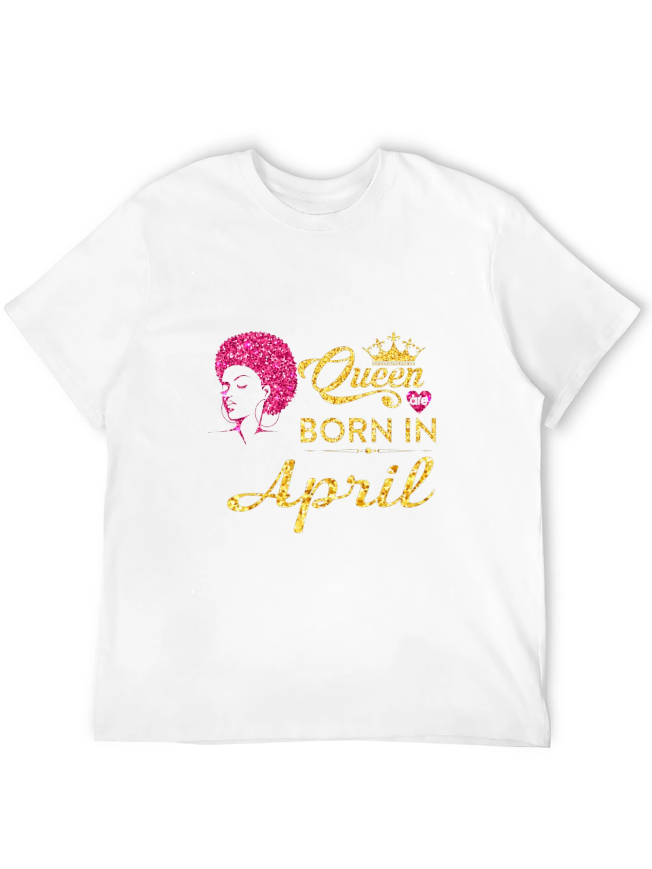 Queen Born in April Black T-Shirt