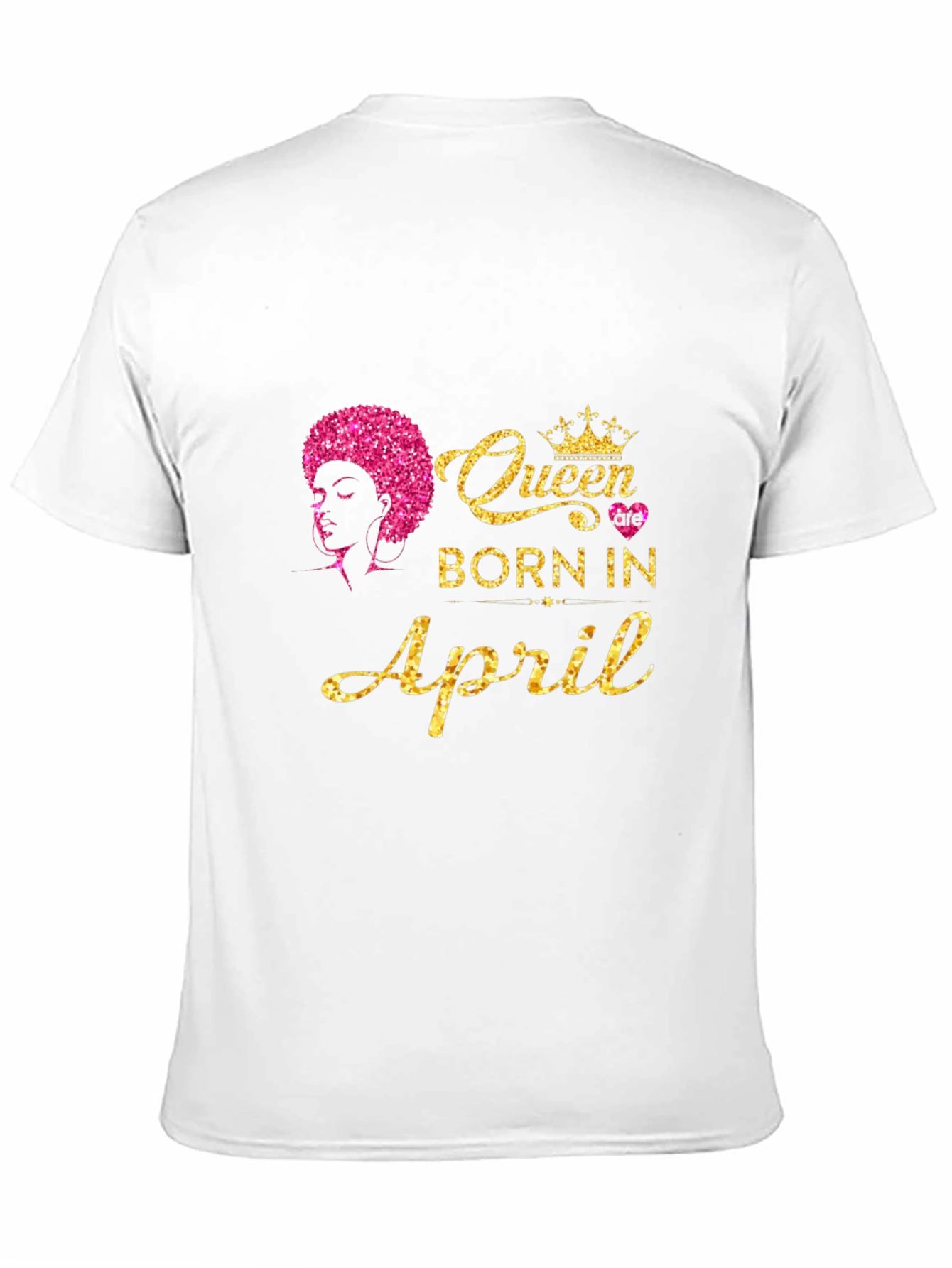 Queen Born in April Black T-Shirt