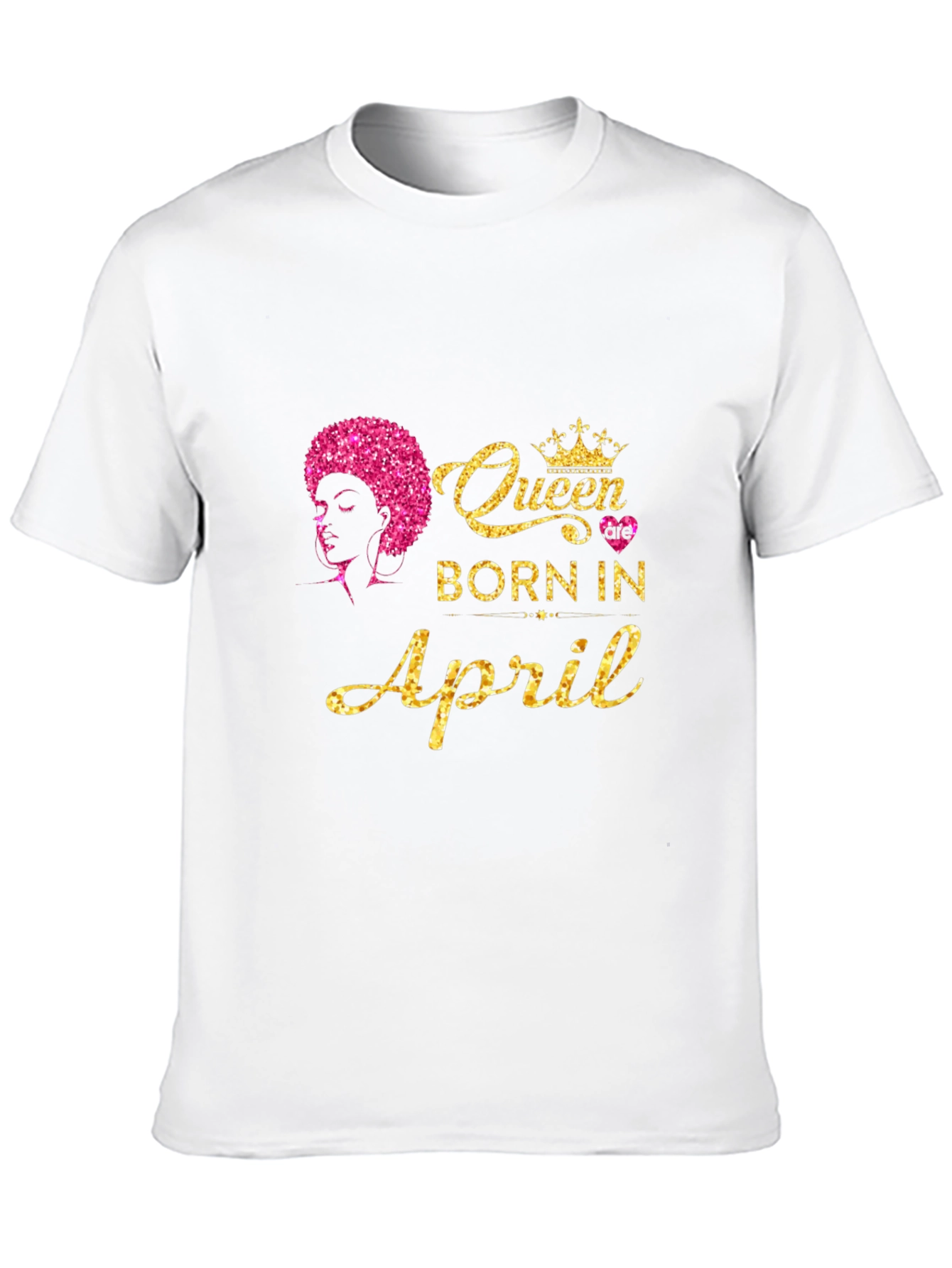 Queen Born in April Black T-Shirt
