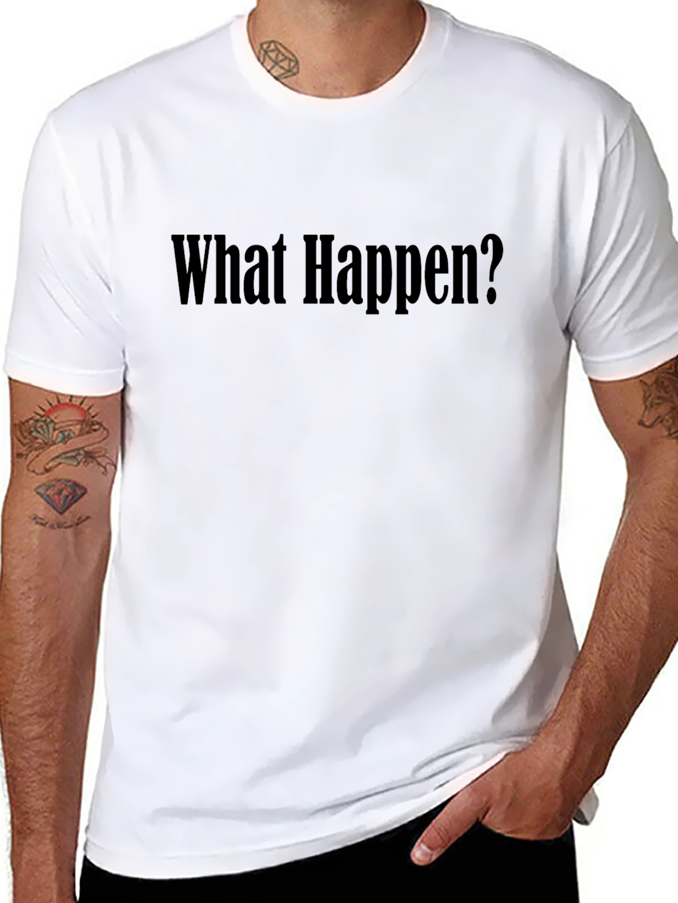 What Happen? Graphic Tee - Soft Cotton Black T-Shirt