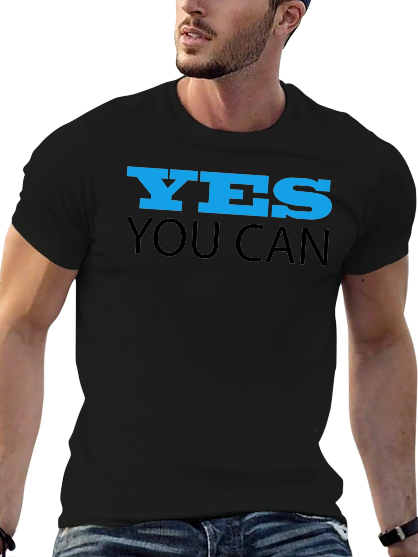 Yes You Can Black Graphic Tee