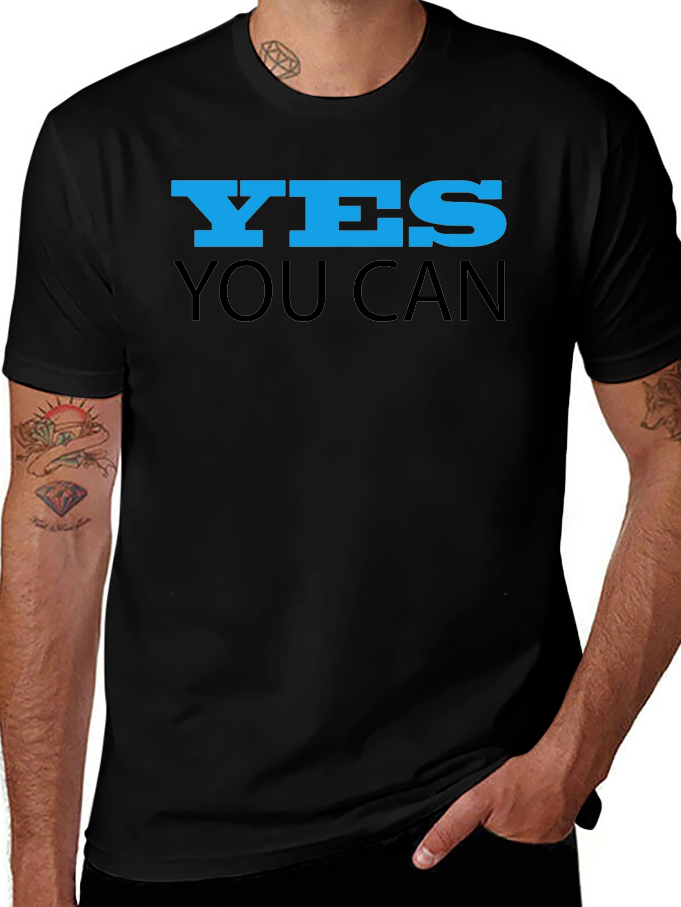 Yes You Can Black Graphic Tee