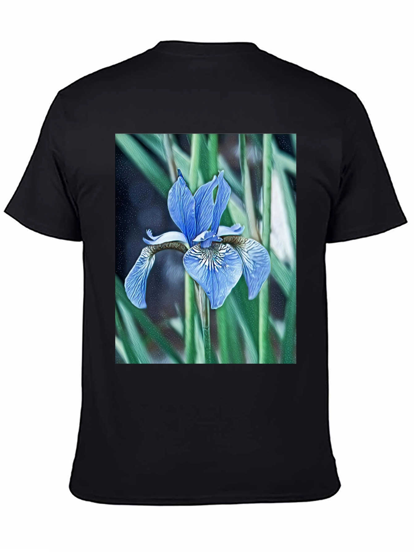 Floral Iris Graphic Tee - Modern Nature Print