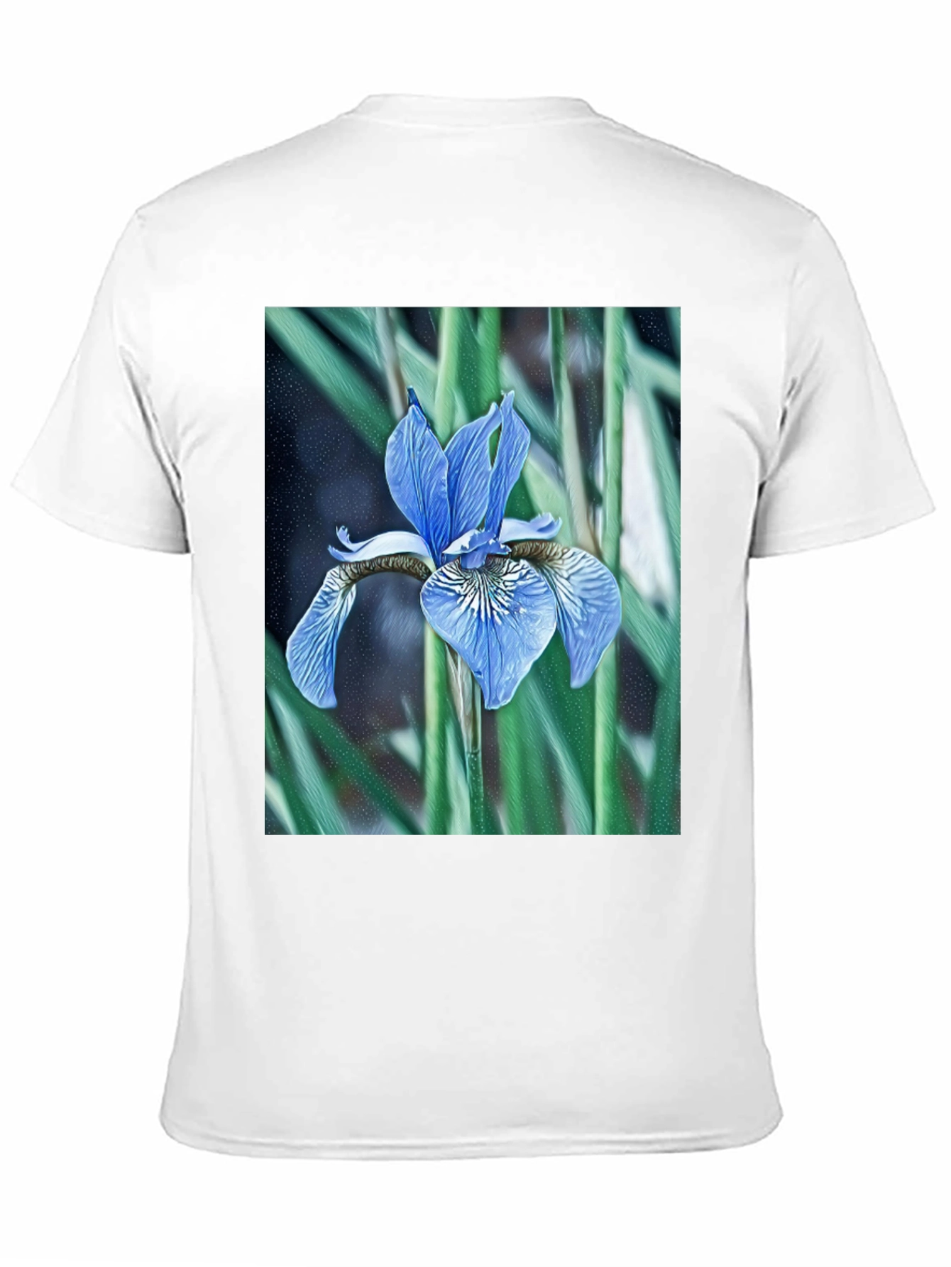 Floral Iris Graphic Tee - Modern Nature Print