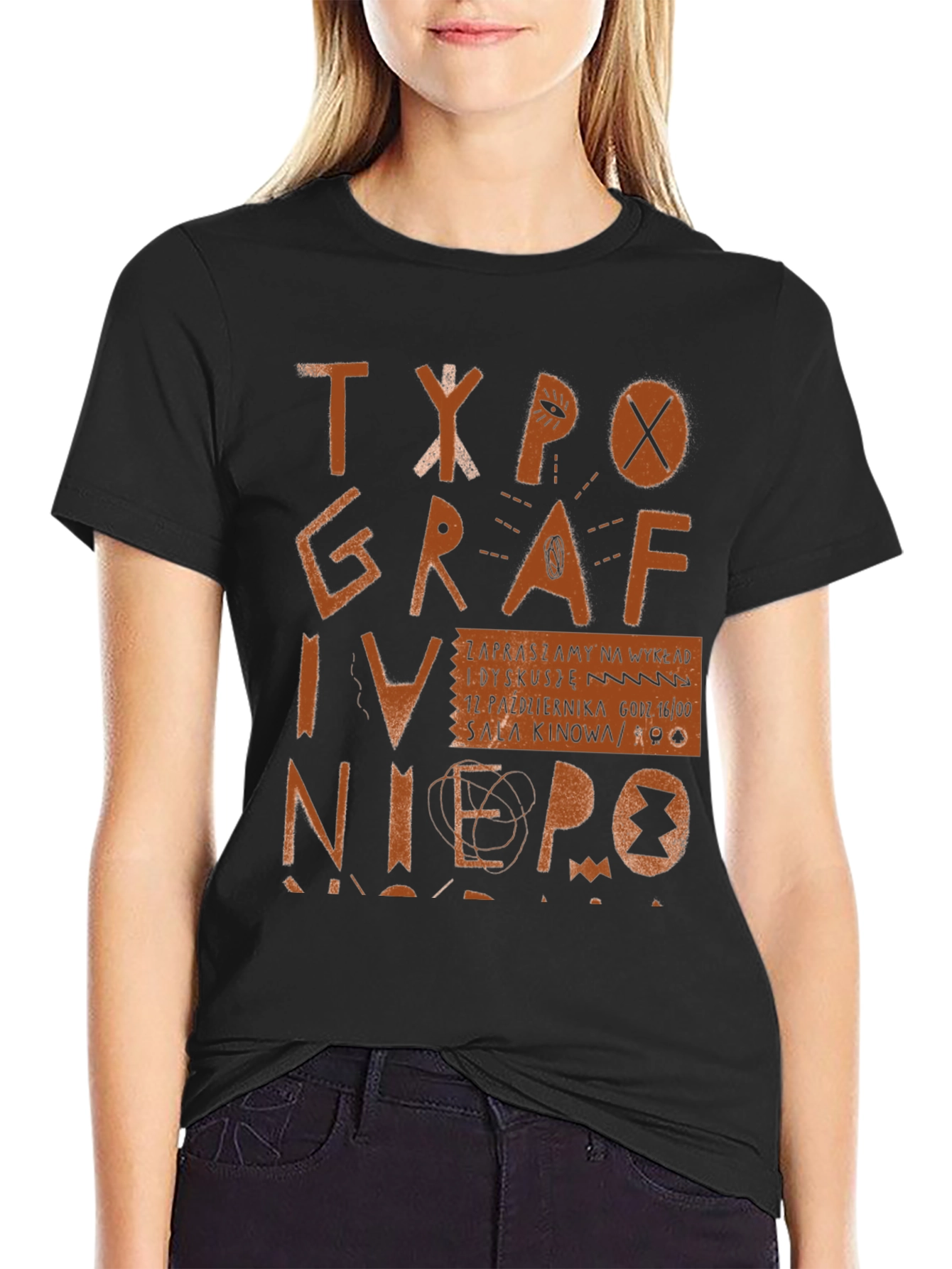 Typography Art Black Graphic Tee