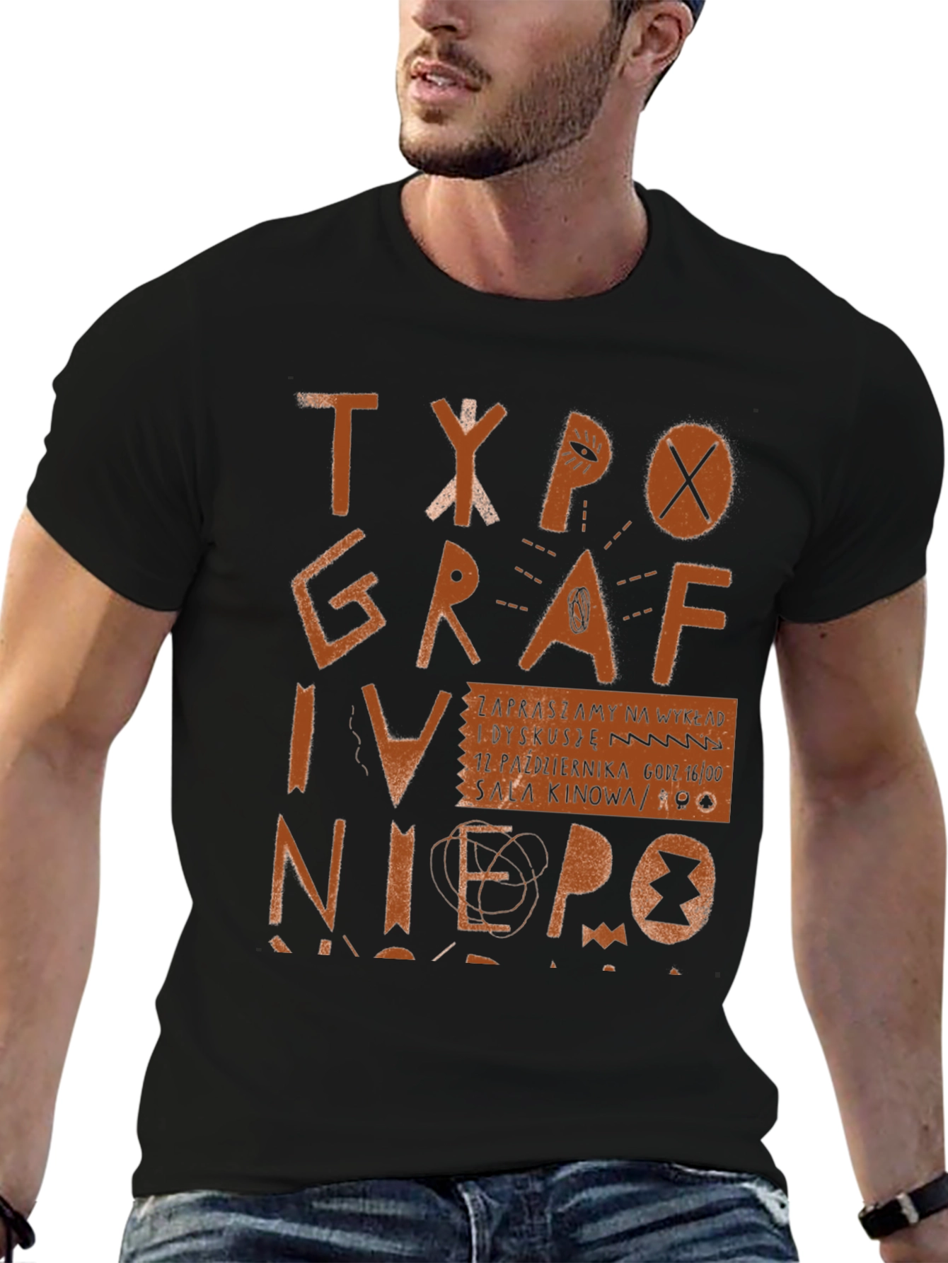 Typography Art Black Graphic Tee