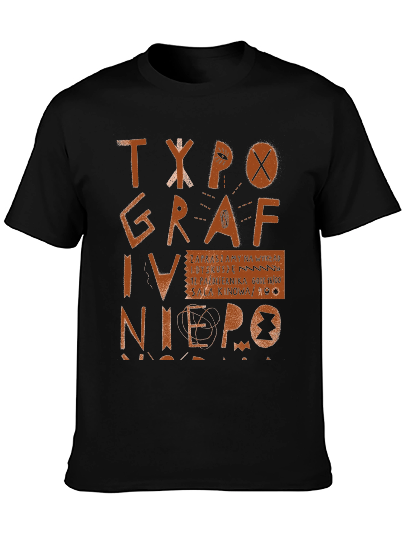 Typography Art Black Graphic Tee