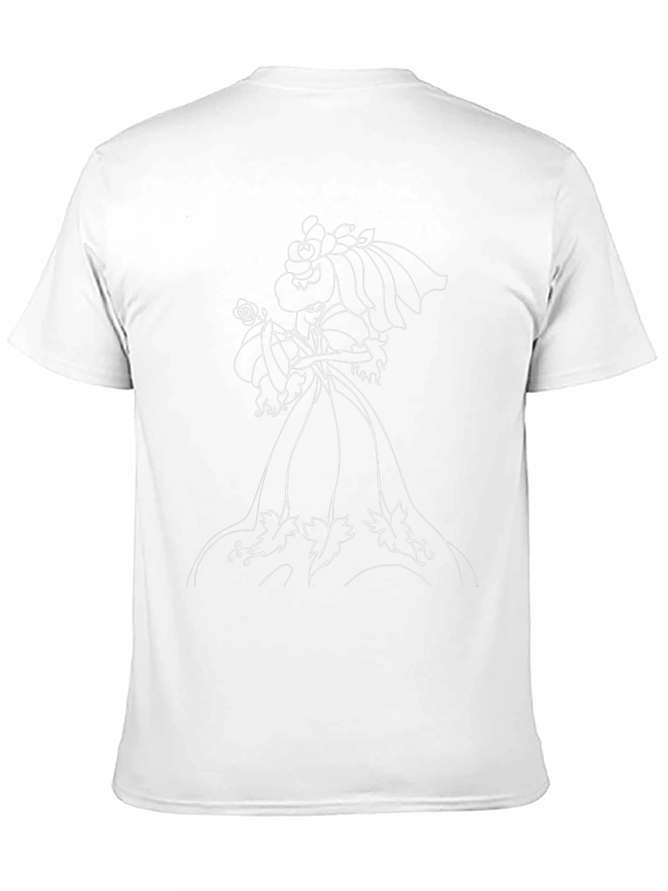 Elegant Floral Woman Graphic Tee - Black