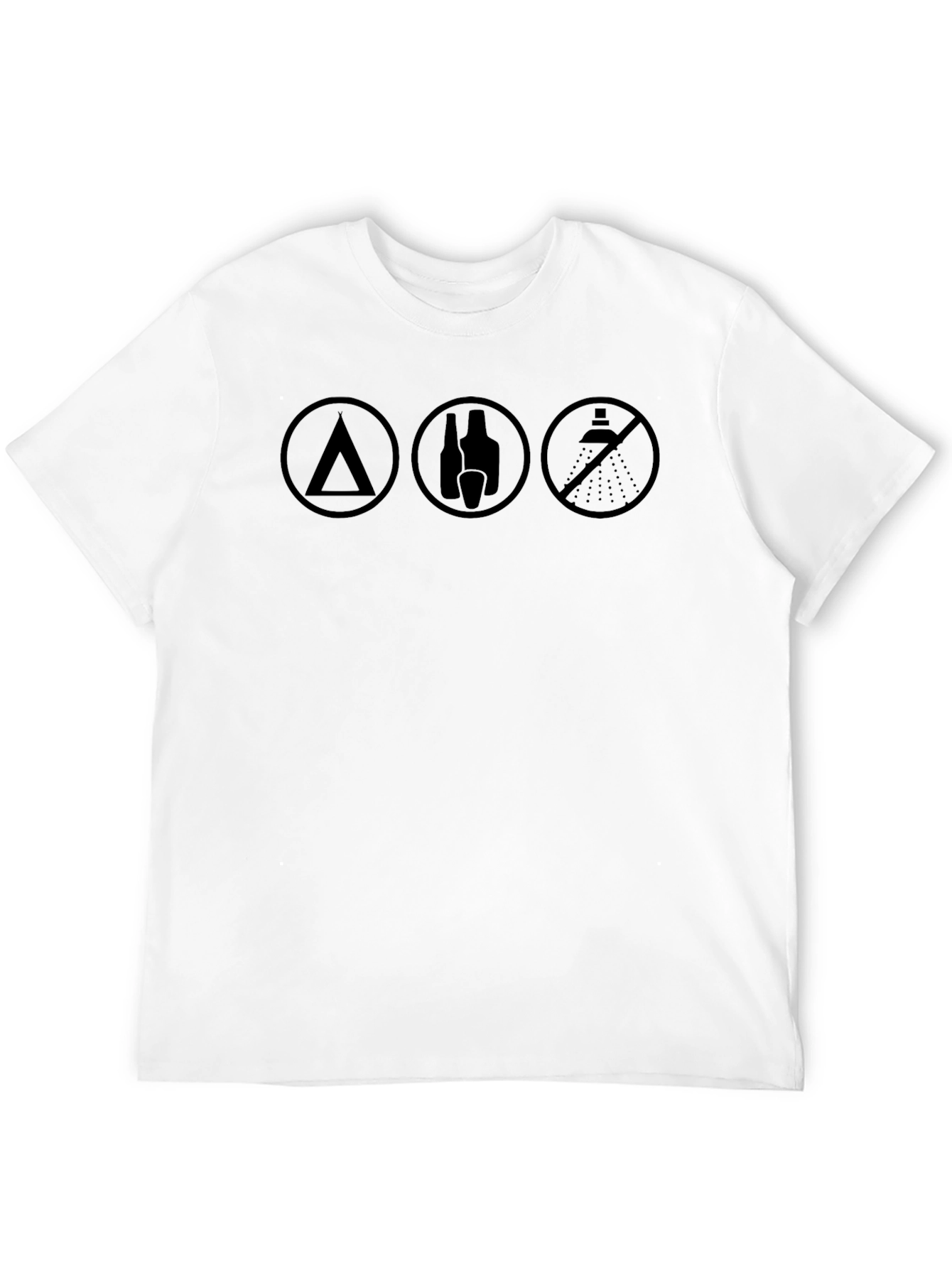 Camping Alcohol Shower Humor Black T-Shirt