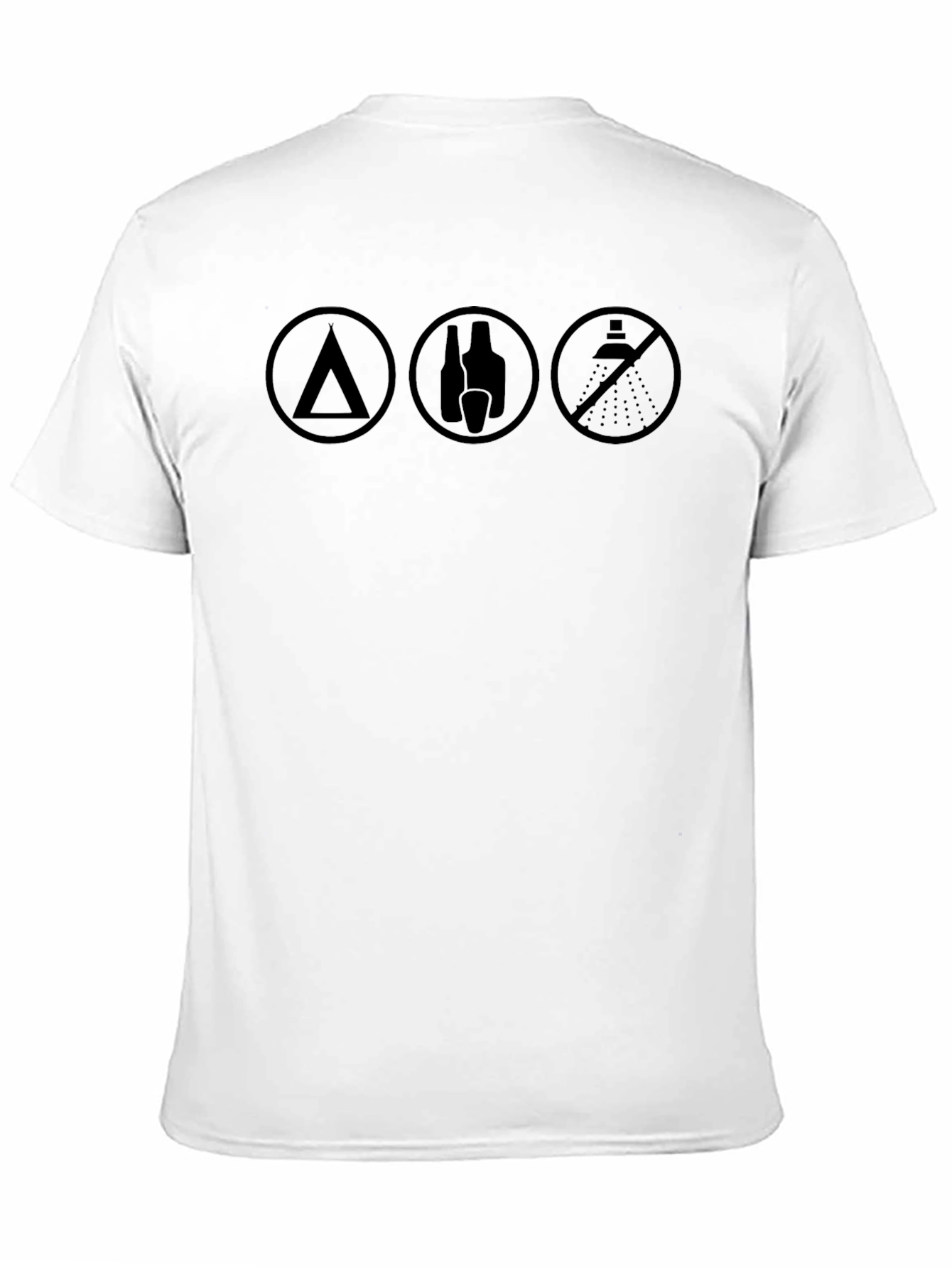 Camping Alcohol Shower Humor Black T-Shirt