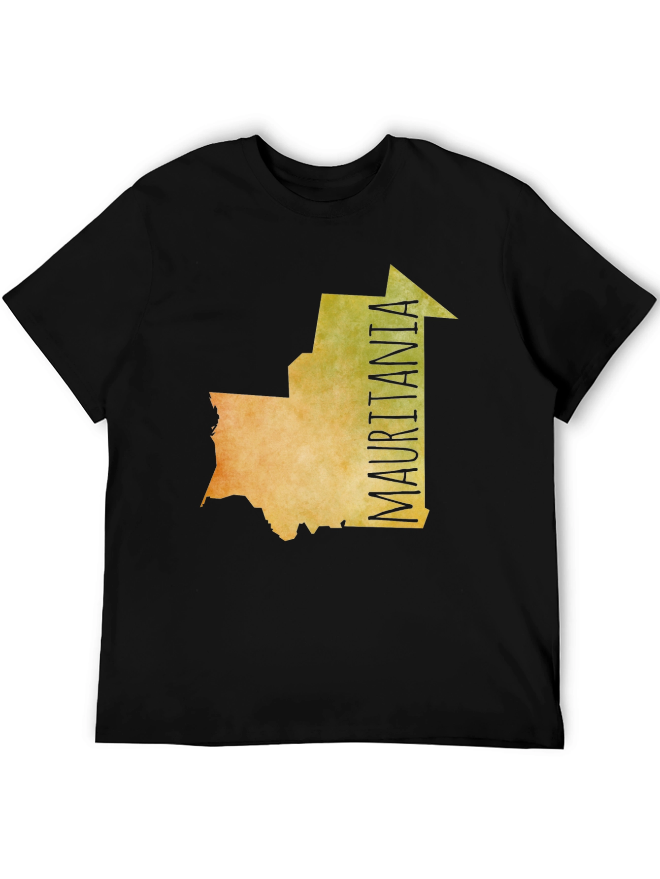 Mauritania Country Map Graphic Tee - Black