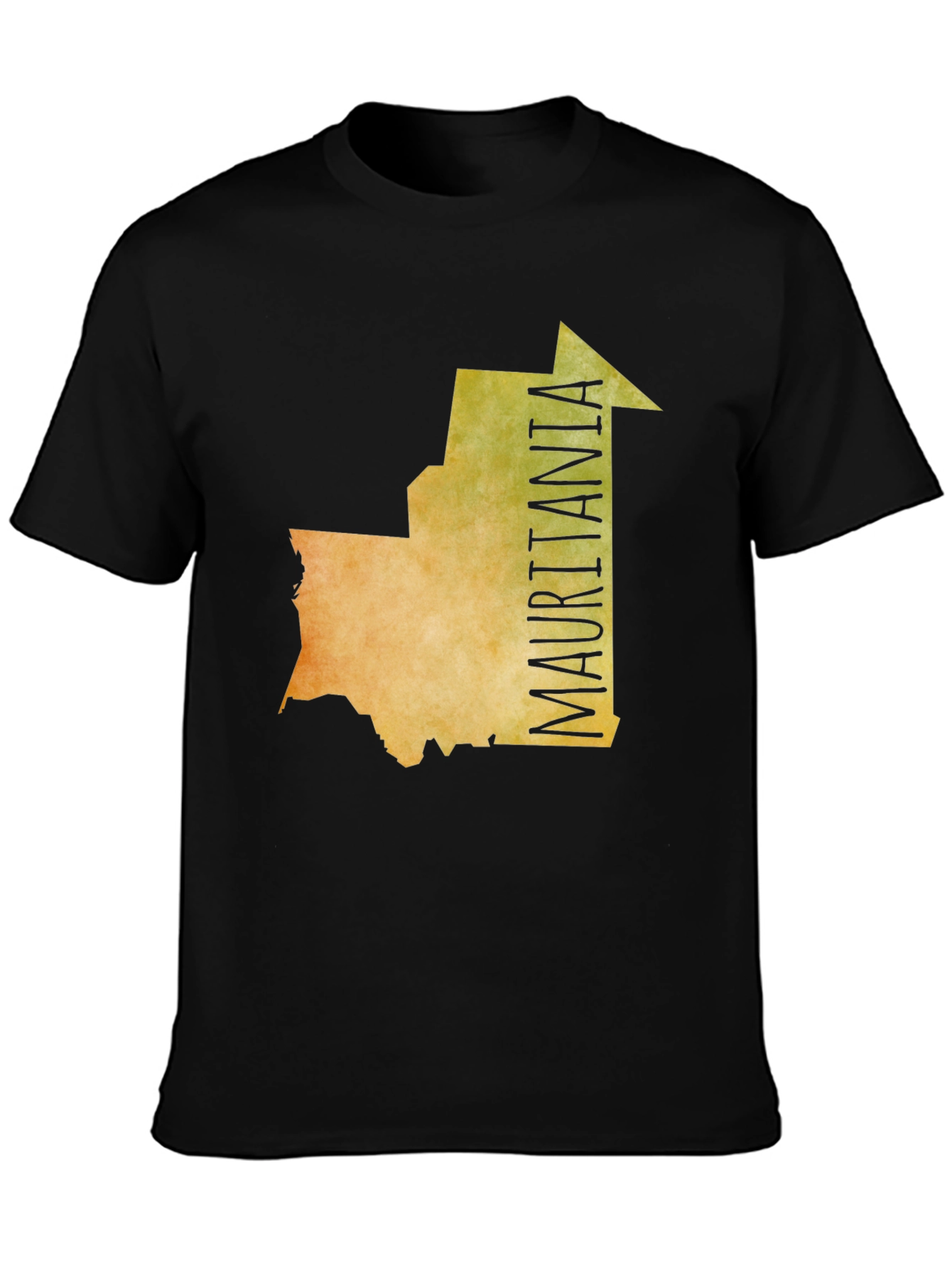 Mauritania Country Map Graphic Tee - Black