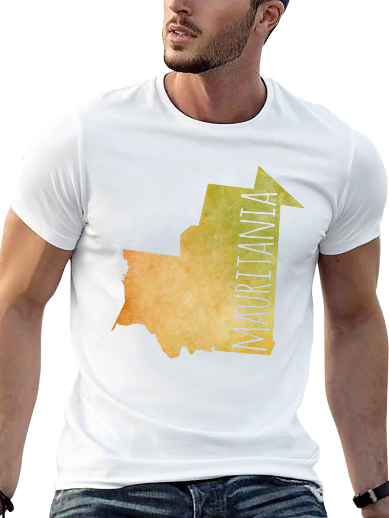 Mauritania Country Map Graphic Tee - Black