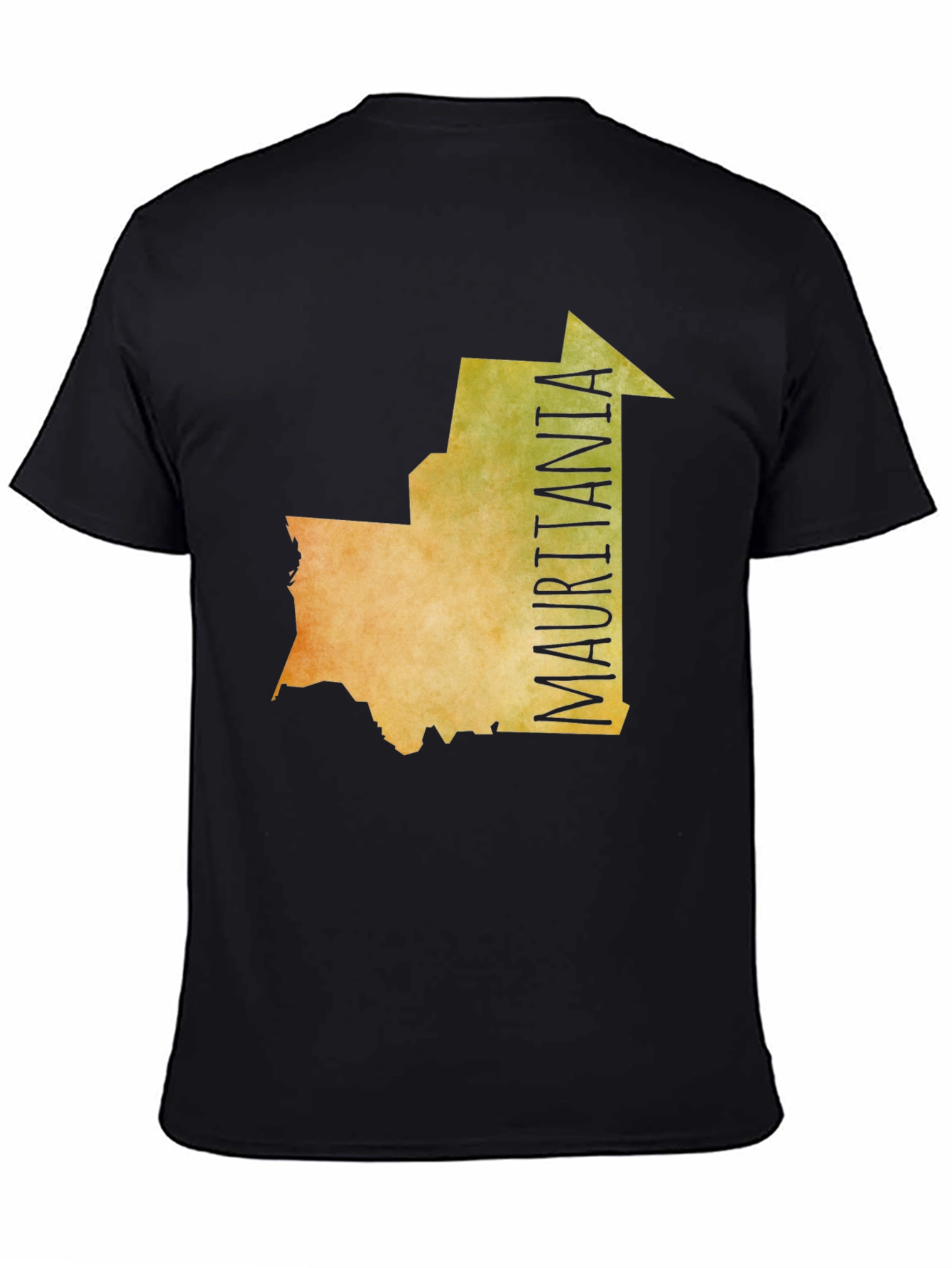 Mauritania Country Map Graphic Tee - Black