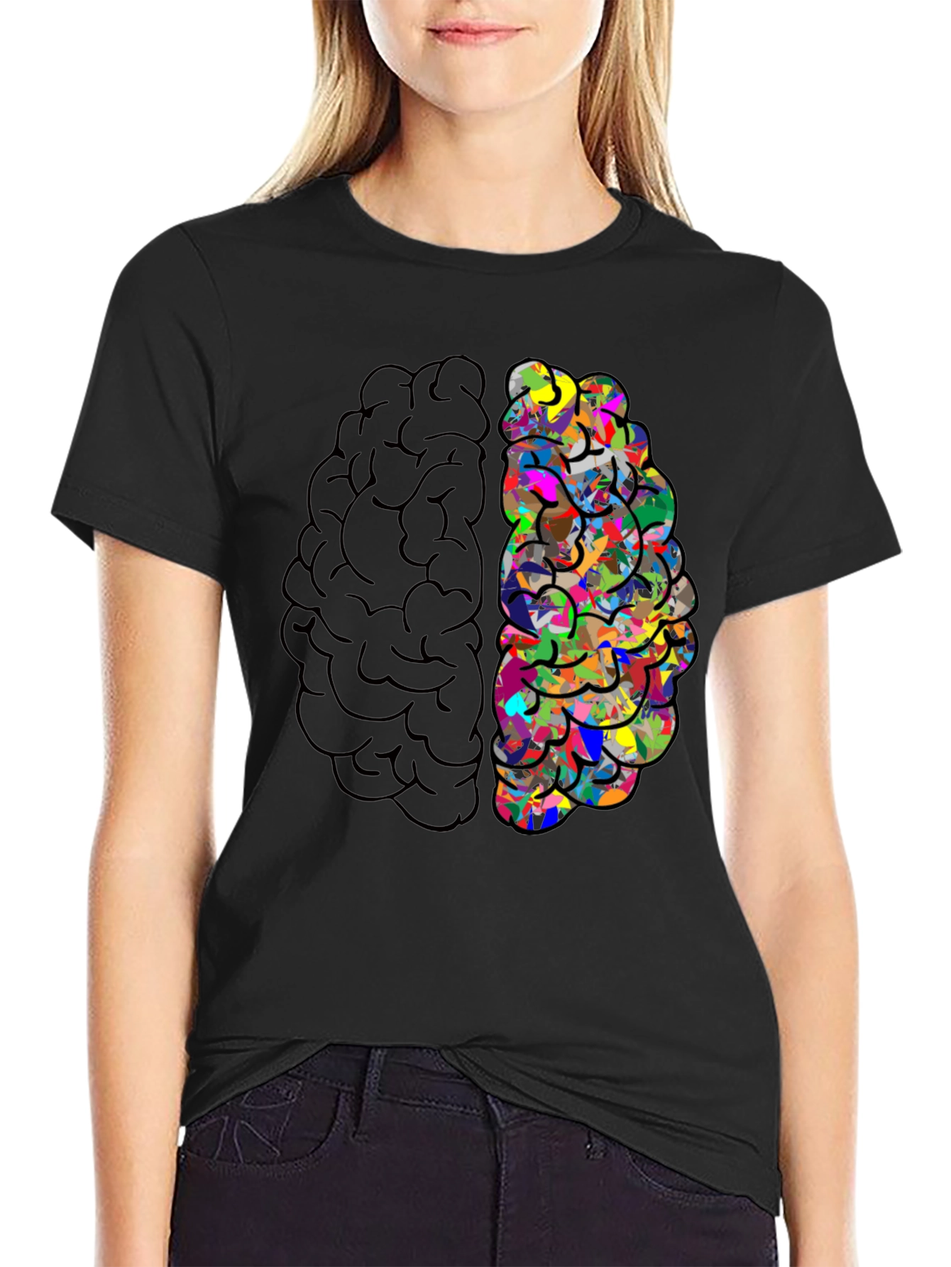 Brain T-Shirt - Left Brain Right Brain Design Tee