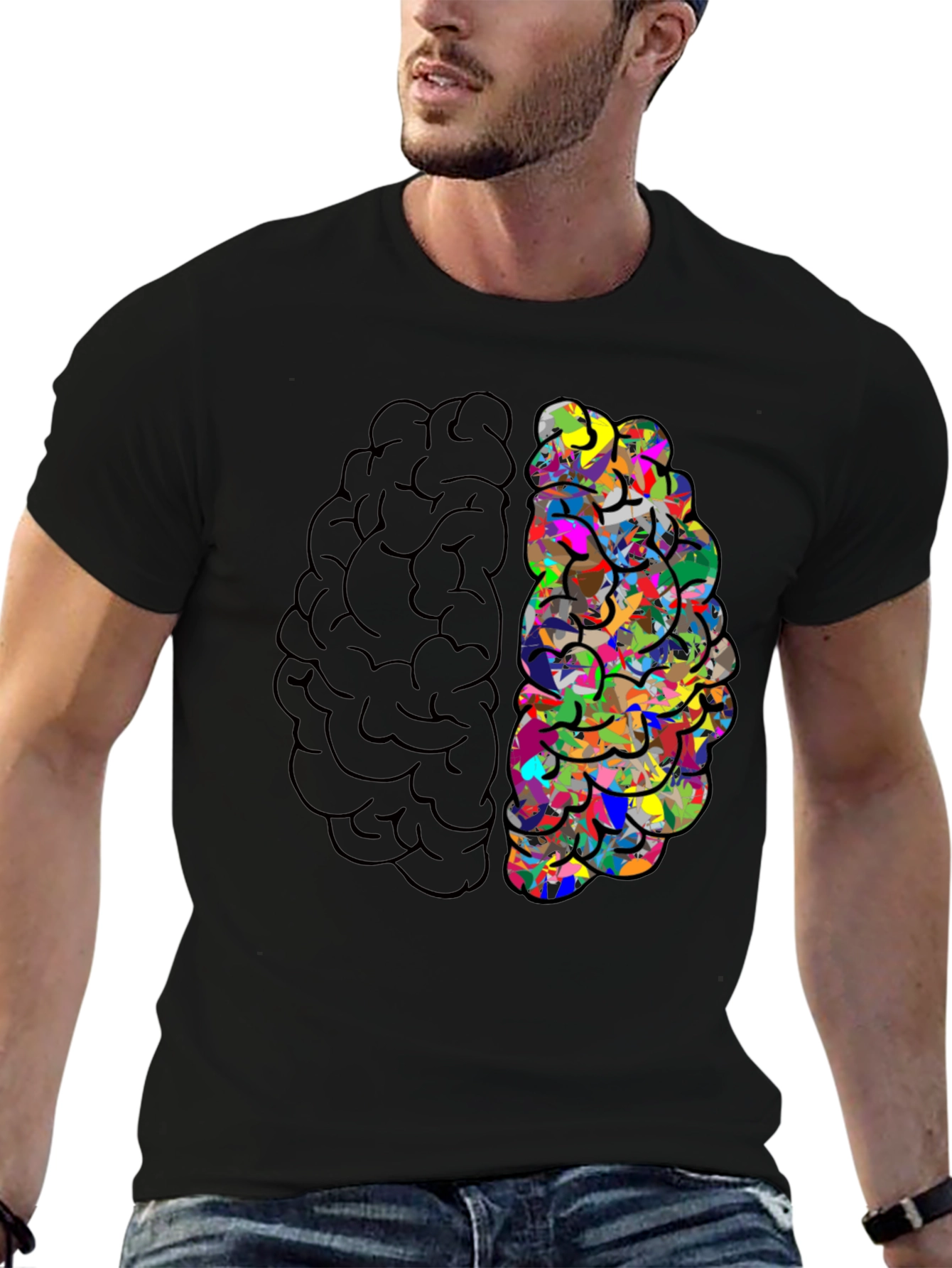Brain T-Shirt - Left Brain Right Brain Design Tee